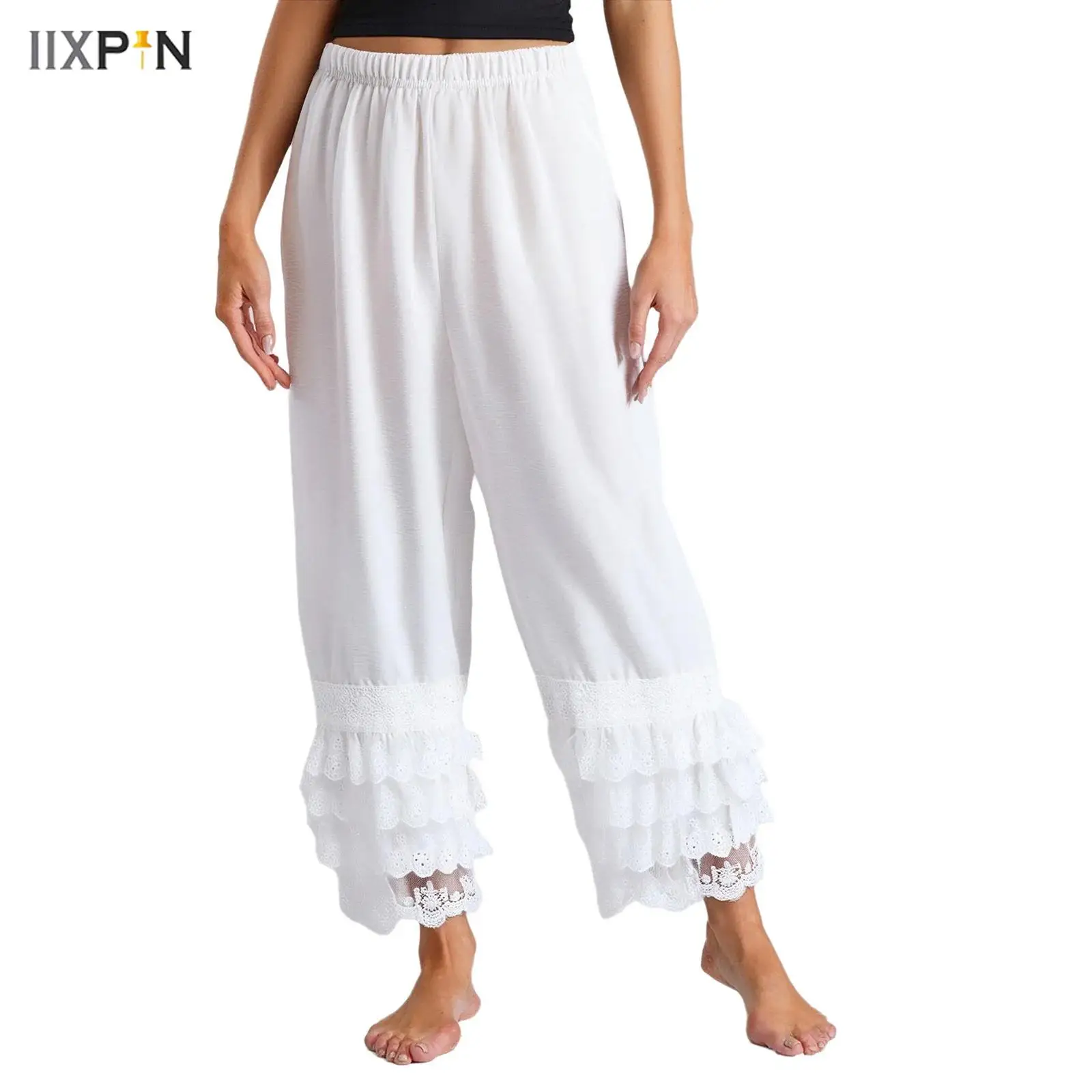 Women's Bohemian Long Pants Trousers Elastic Waist 4-Layer Ruffled Lace Trim Loose Pants Pettipants for Cosplay Casual Dailywear
Women's Bohemian Long Pants Trousers Elastic Waist 4-Layer Ruffled Lace Trim Loose Pants Pettipants for Cosplay Casual Dailywear