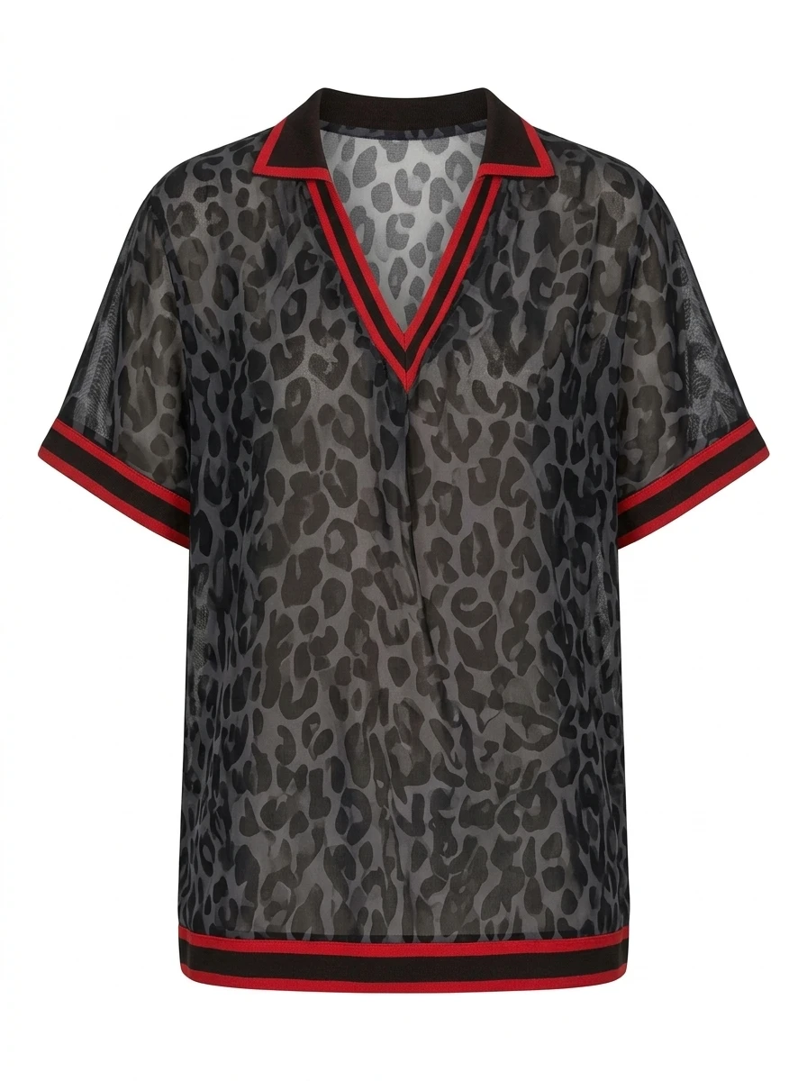 Freeacy Women's Grey Leopard Print Sheer T-shirt 2026 Stylish V Neck Collared Short Sleeve Casual See Through Shirt Top
Freeacy Women's Grey Leopard Print Sheer T-shirt 2026 Stylish V Neck Collared Short Sleeve Casual See Through Shirt Top