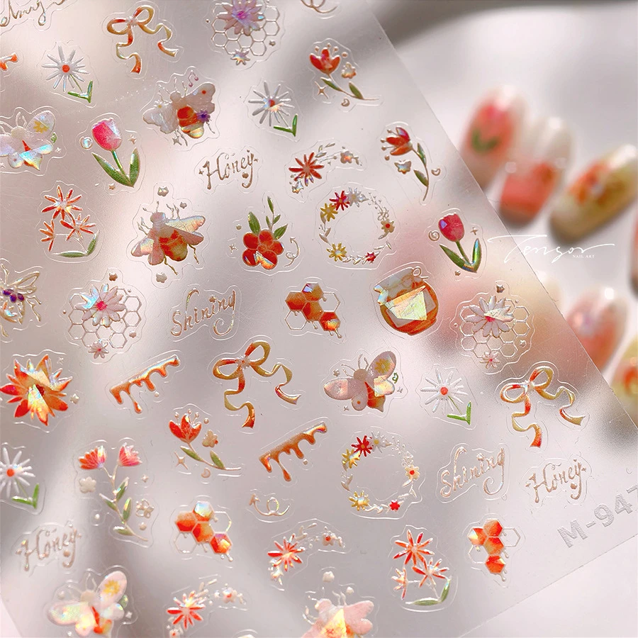 Vivid Honey Bee Ribbon Bowknot Pot Daisy Wreath Flower Shining Tulip Honeycomb Jar Self Adhesive Nail Art Sticker Manicure Decal
Vivid Honey Bee Ribbon Bowknot Pot Daisy Wreath Flower Shining Tulip Honeycomb Jar Self Adhesive Nail Art Sticker Manicure Decal