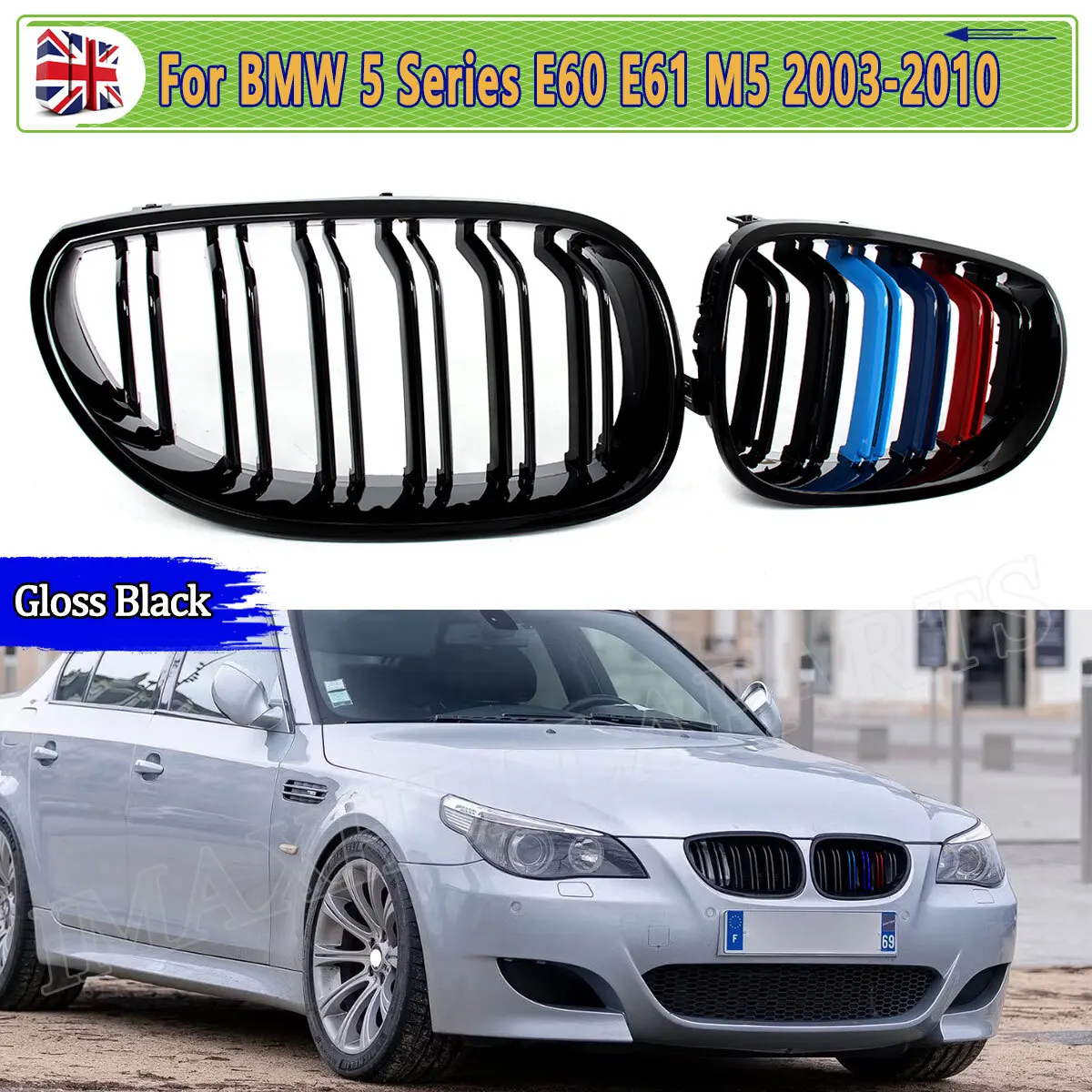 Car Kidney Grill Replace For BMW E60 E61 M5 5 Series 520d 525d 530i 540i 2003-2010 M Color Grille Front Sport Wide Racing Grill
Car Kidney Grill Replace For BMW E60 E61 M5 5 Series 520d 525d 530i 540i 2003-2010 M Color Grille Front Sport Wide Racing Grill