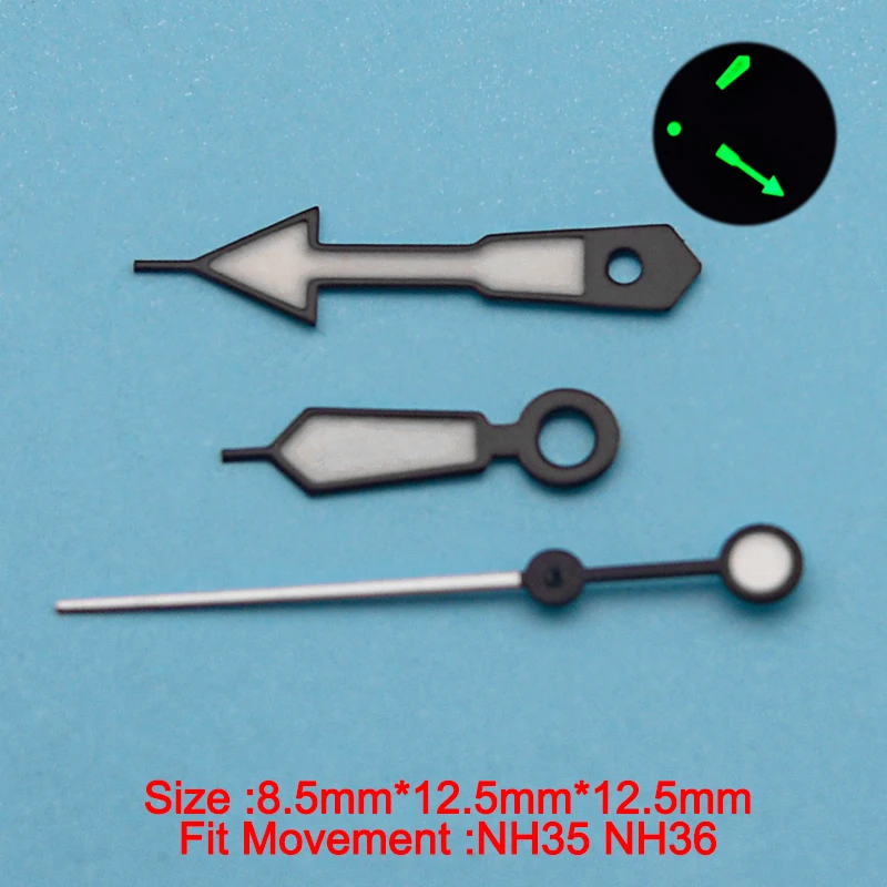 Green Luminous Watch hands Fit NH35 NH36 8.5*12.5*12.5 movement Watch hands Green Luminou
Green Luminous Watch hands Fit NH35 NH36 8.5*12.5*12.5 movement Watch hands Green Luminou