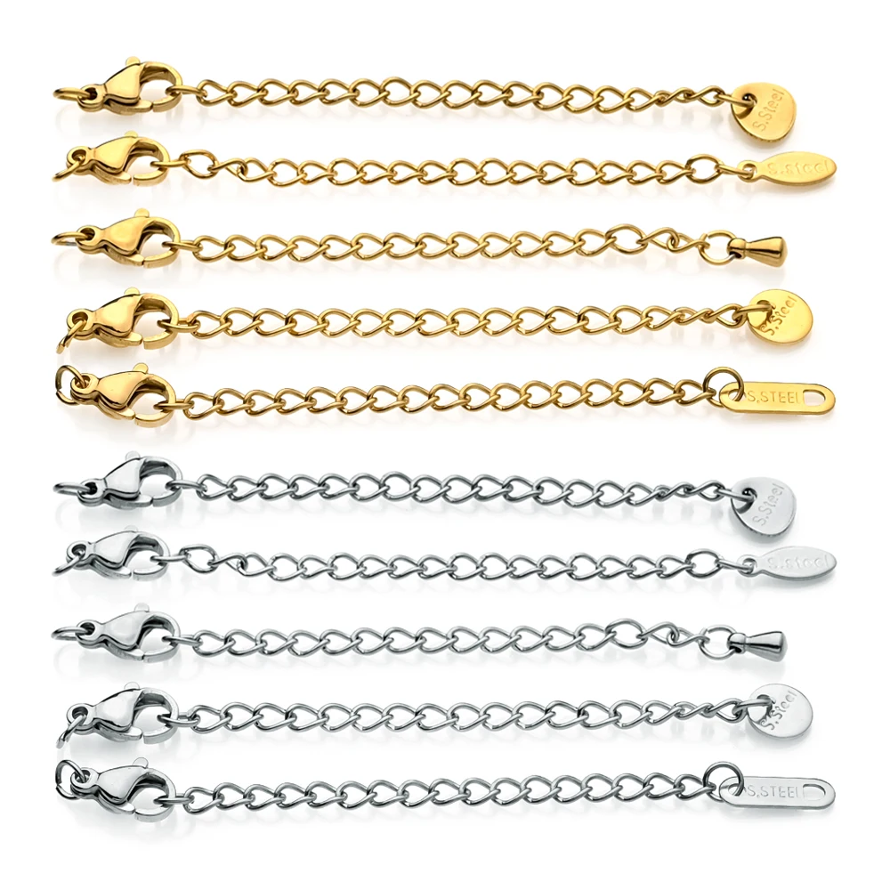 10pcs Stainless Steel Extension Extended Tail Chains Lobster Clasps Connectors DIY Jewelry Making Findings Bracelet Necklaces
10pcs Stainless Steel Extension Extended Tail Chains Lobster Clasps Connectors DIY Jewelry Making Findings Bracelet Necklaces