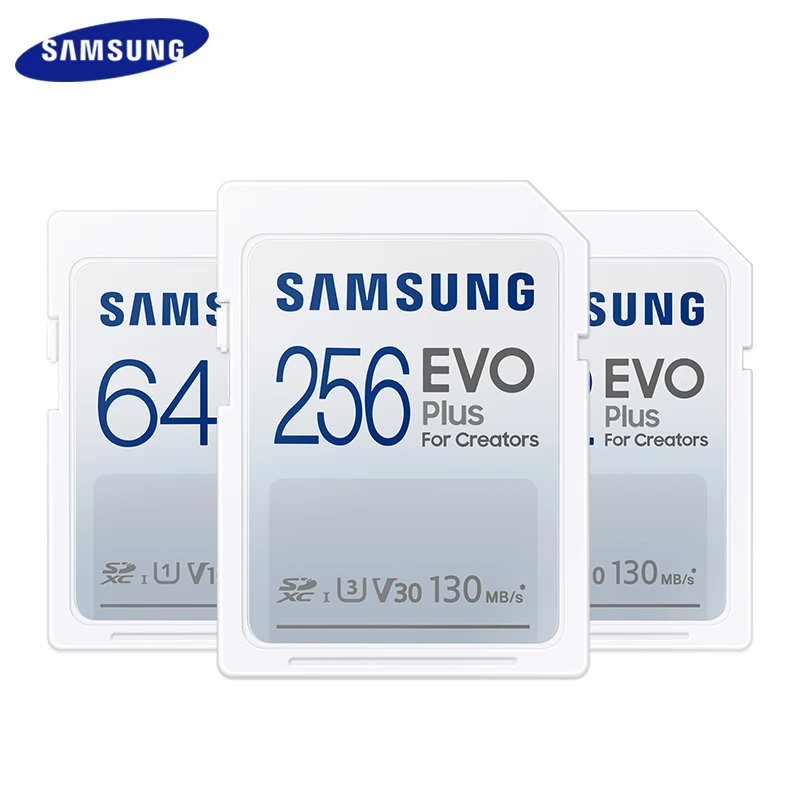 SD-карта SAMSUNG EVO Plus 32 Гб SDHC V10 C10 64 Гб U1 128 ГБ 256 ГБ SDXC V30 U3 высокая скорость до 130 Мб/с карта памяти для камеры
SD-карта SAMSUNG EVO Plus 32 Гб SDHC V10 C10 64 Гб U1 128 ГБ 256 ГБ SDXC V30 U3 высокая скорость до 130 Мб/с карта памяти для камеры