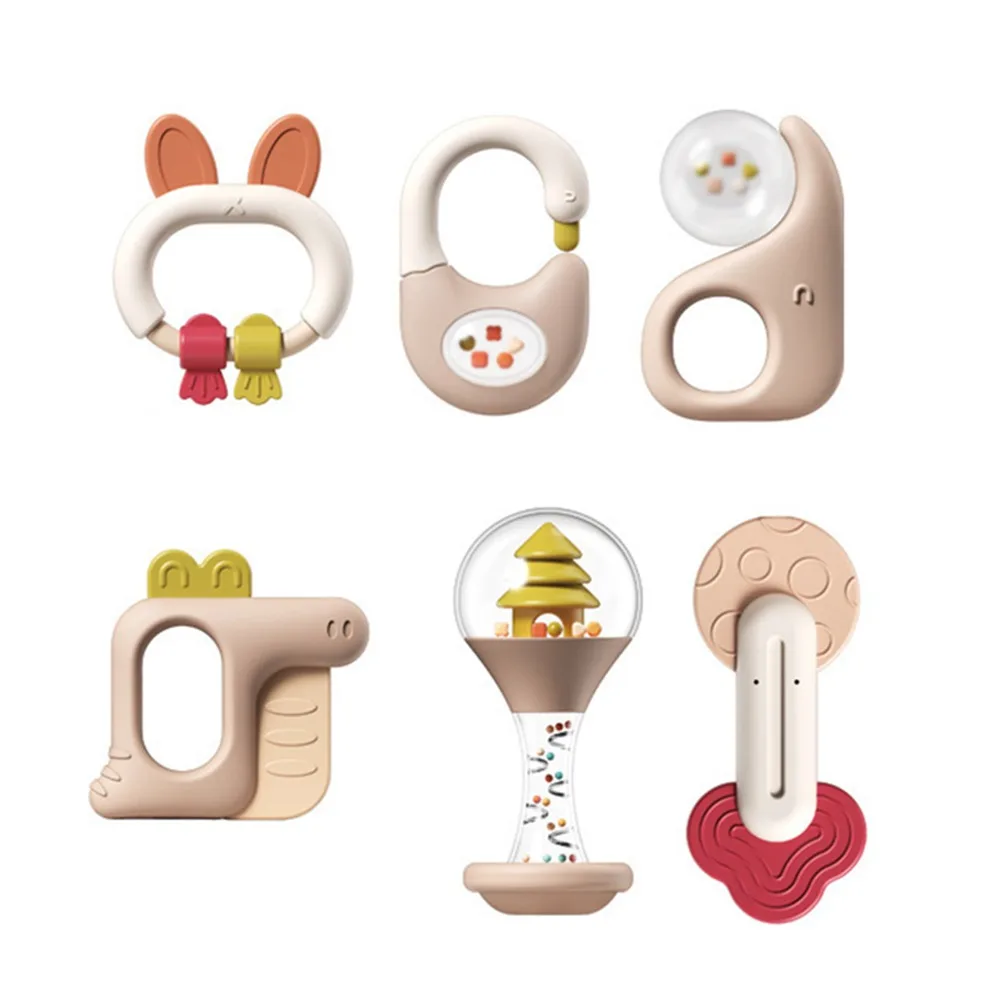 5/6Pcs Creative Silicone Cartoon Rattle Toys Animal Shape Soft Infant Teething Chewing Toy Anti-Chew Ring Design
5/6Pcs Creative Silicone Cartoon Rattle Toys Animal Shape Soft Infant Teething Chewing Toy Anti-Chew Ring Design