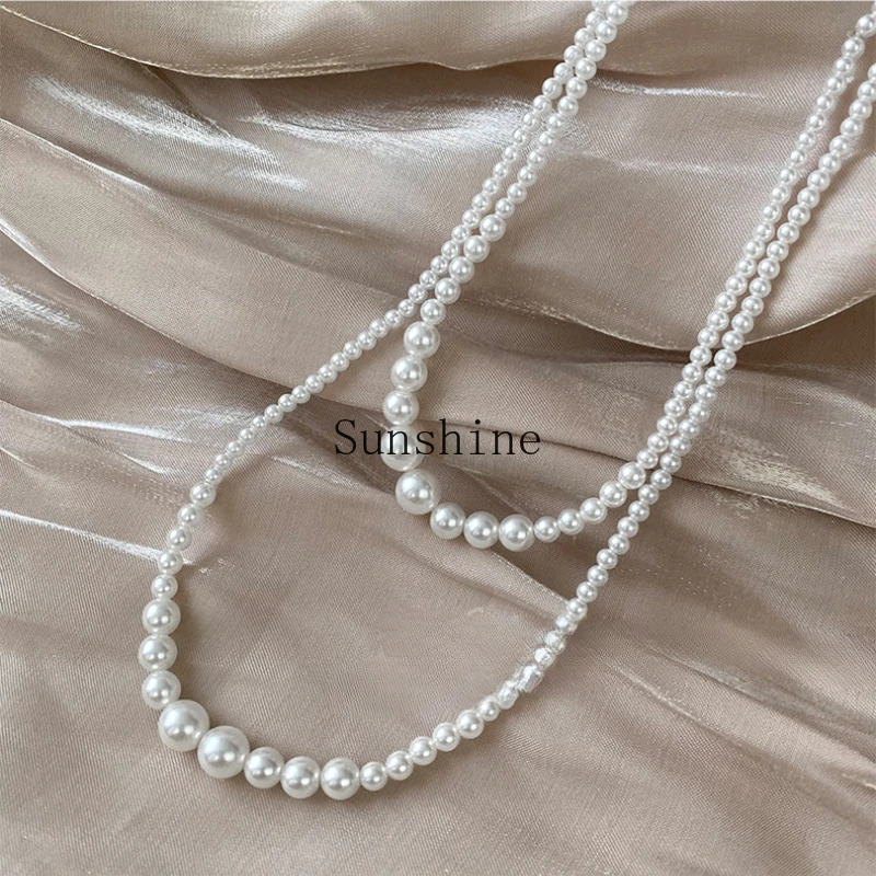 Long stacked pearl necklace women's light luxury temperament sweater neck chain
Long stacked pearl necklace women's light luxury temperament sweater neck chain