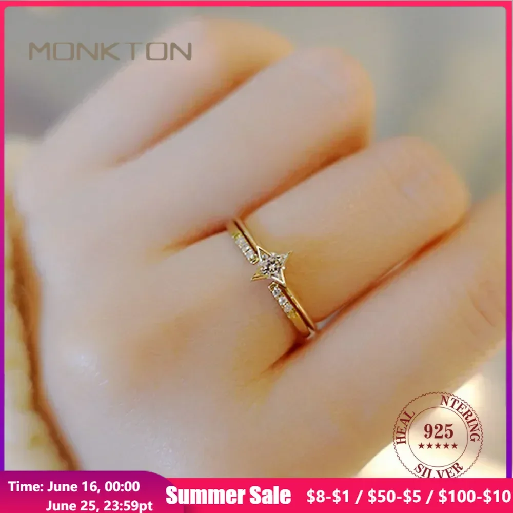 Monkton S925 Sterling Silver Stackable Thin Star Finger Rings for Women 14K Gold Plated Opening Adjustable Party Jewelry
Monkton S925 Sterling Silver Stackable Thin Star Finger Rings for Women 14K Gold Plated Opening Adjustable Party Jewelry