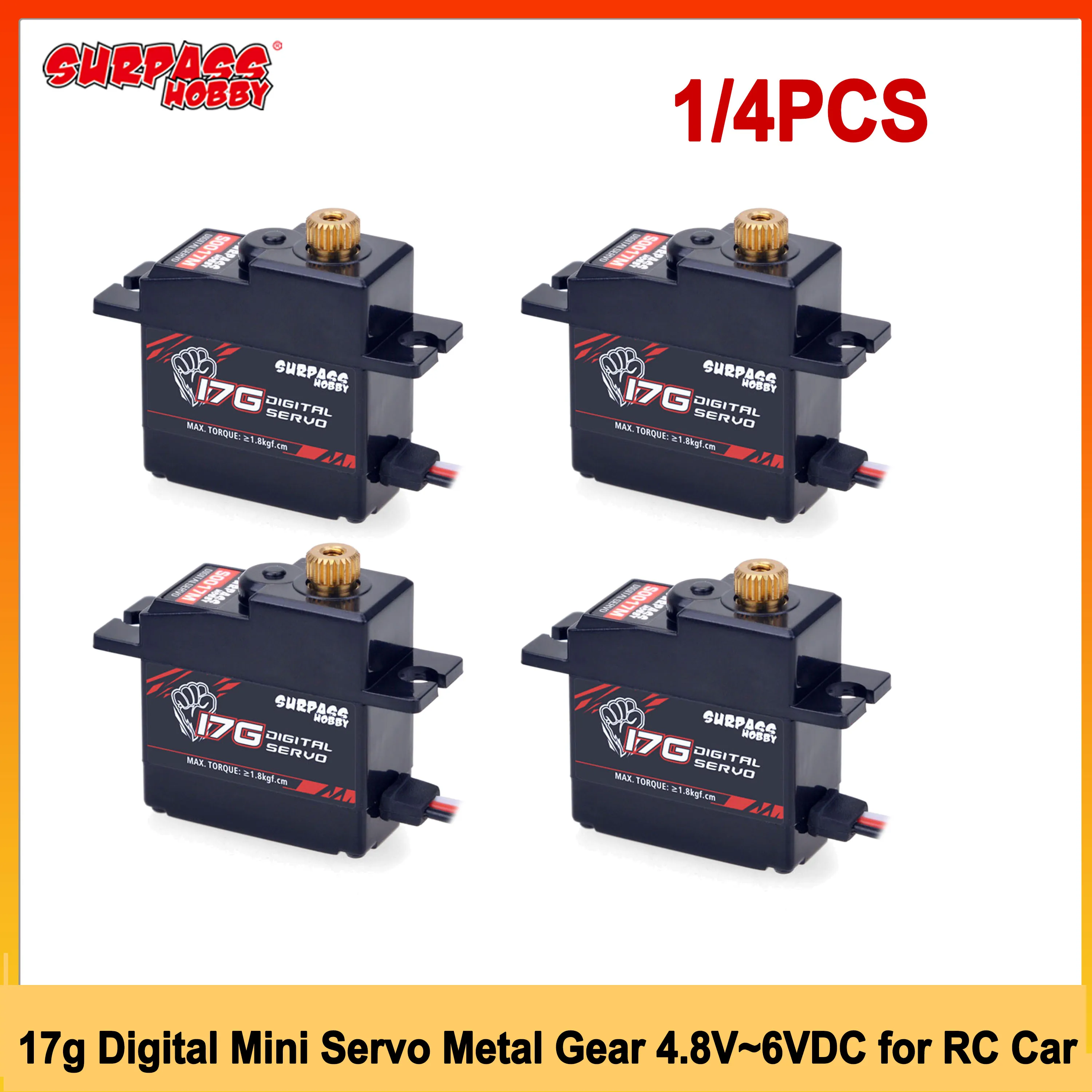 Цифровой мини-сервопривод SURPASS HOBBY, 17 г, с металлическим редуктором, 4.8V~6VDC, для радиоуправляемых моделей автомобилей, грузовиков, краулеров, самолетов, роботов, лодок, 1/18, 1/16
Цифровой мини-сервопривод SURPASS HOBBY, 17 г, с металлическим редуктором, 4.8V~6VDC, для радиоуправляемых моделей автомобилей, грузовиков, краулеров, самолетов, роботов, лодок, 1/18, 1/16