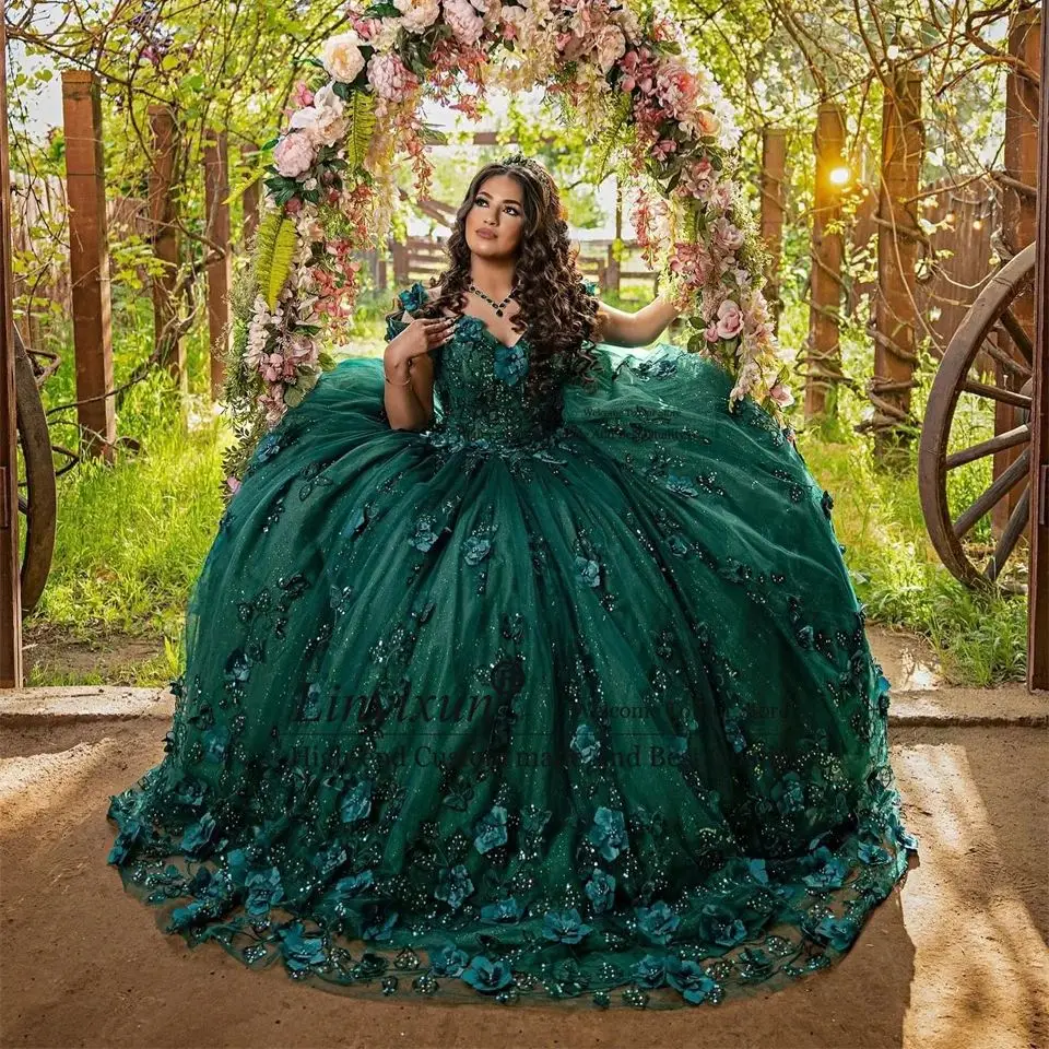 Элегантное мексиканское изумрудно-зеленое платье Quinceanera, бальное платье, Золотая Кружевная аппликация корсет, вышитый бусинами Sweet 16, платья XV 15 лет
Элегантное мексиканское изумрудно-зеленое платье Quinceanera, бальное платье, Золотая Кружевная аппликация корсет, вышитый бусинами Sweet 16, платья XV 15 лет
