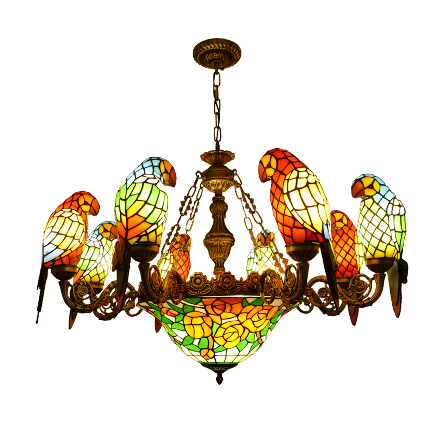 #@Retro Parrot Tiffany Stained Glass Chandelier Industrial Hotel Living Room Dining Hall Ceiling Decoration Easy Installation
#@Retro Parrot Tiffany Stained Glass Chandelier Industrial Hotel Living Room Dining Hall Ceiling Decoration Easy Installation