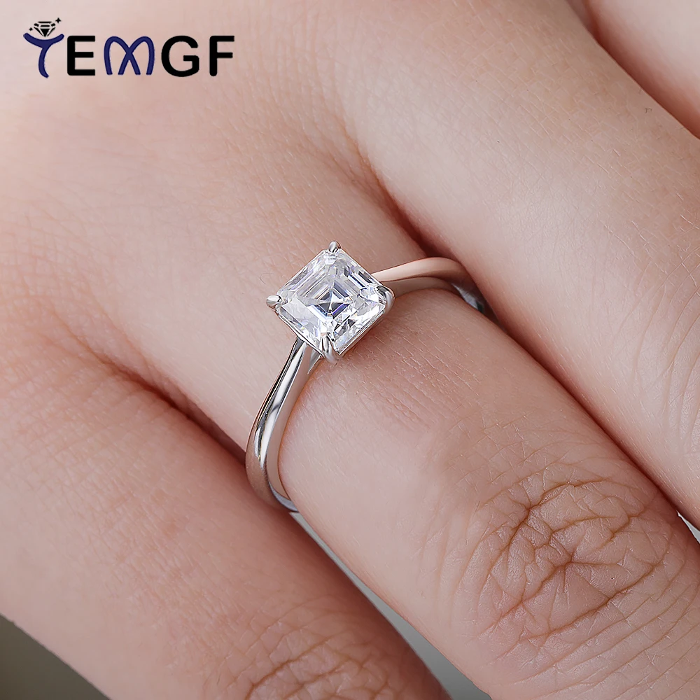 TEMGF 1CT Asscher Cut Moissanite Ring 100% Real S925 Sterling Silver Party Wedding Band Rings for Women Engagement Fine Jewelry
TEMGF 1CT Asscher Cut Moissanite Ring 100% Real S925 Sterling Silver Party Wedding Band Rings for Women Engagement Fine Jewelry