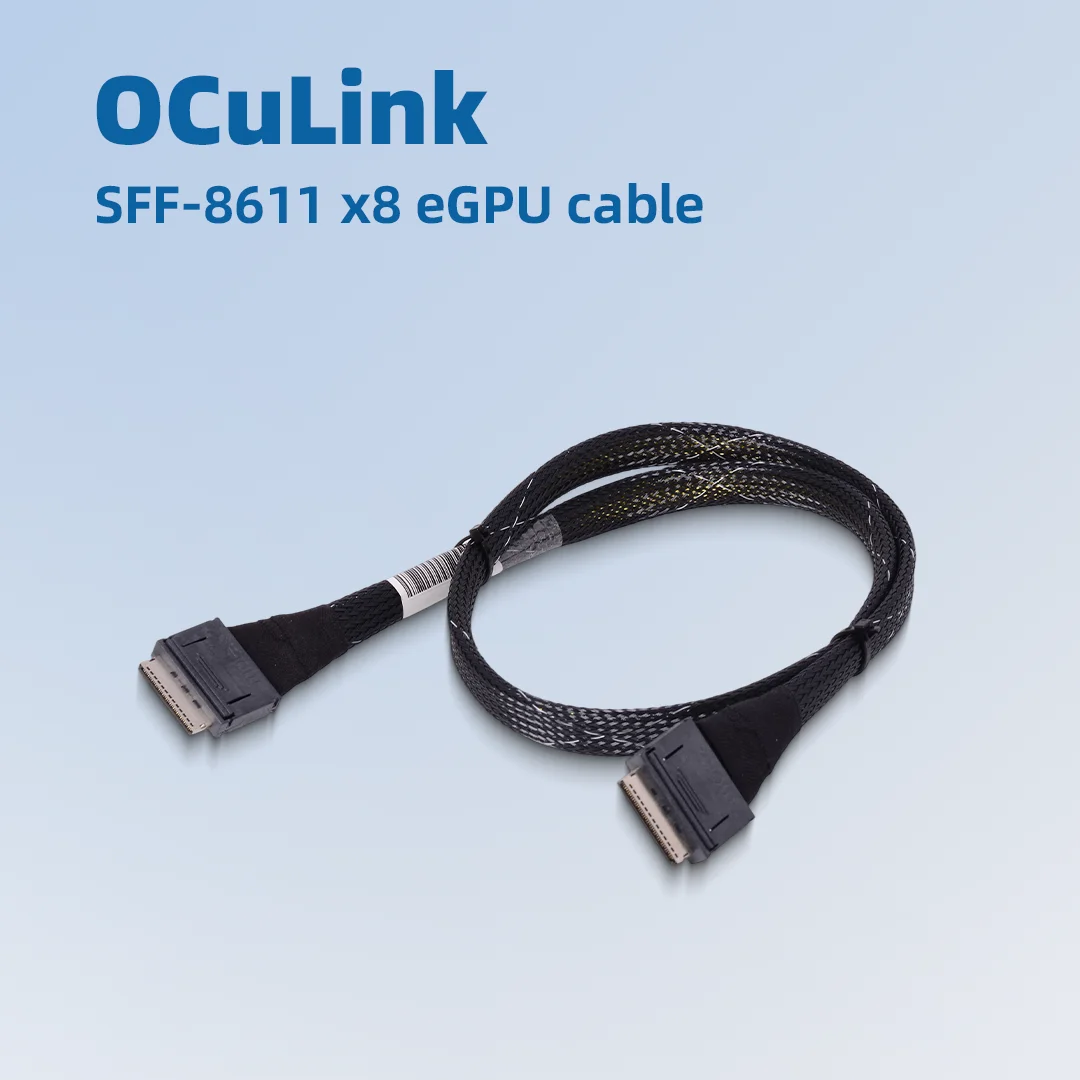 PCIE Oculink SFF 8611 4I To MINI SAS SFF-8611 4I Server Super Speed Cable Data Extension Cable Male To Male Data Line 60cm