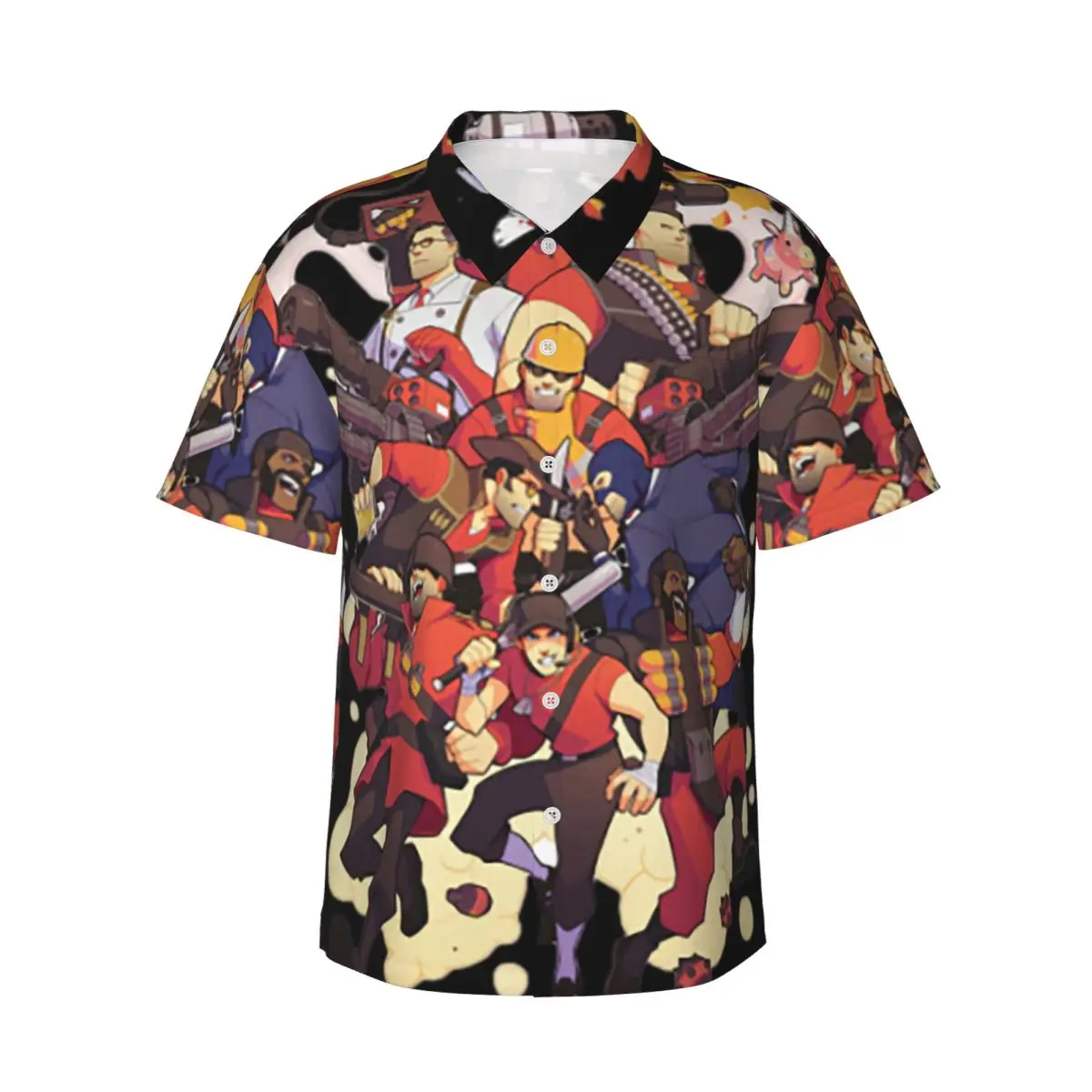 Team Fortress 2 Men's Shirts Hawaiian Short Sleeve Shirt Fashion Lapel Tops for Summer Beach
Team Fortress 2 Men's Shirts Hawaiian Short Sleeve Shirt Fashion Lapel Tops for Summer Beach