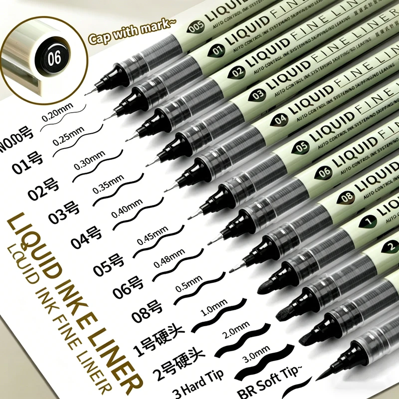 12 Tibs Black Pen Fine Line Sketching Marker Different Tips Fineliner Drawing Pens Manga Art Marker Calligraphy Set Supplies
12 Tibs Black Pen Fine Line Sketching Marker Different Tips Fineliner Drawing Pens Manga Art Marker Calligraphy Set Supplies