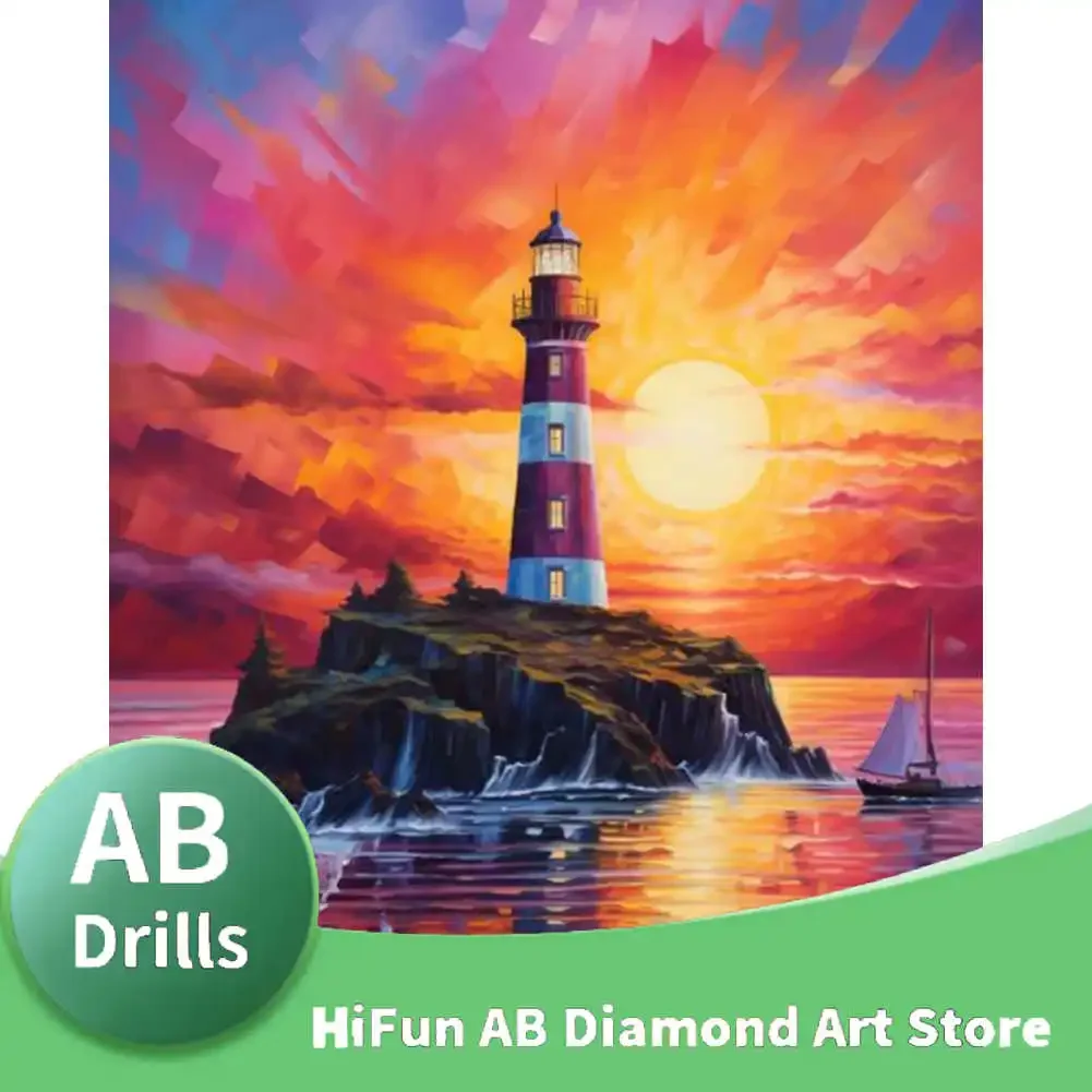 Full Square Diamond Embroidery Cross Stitch Lighthouse, AB Drill Diamond Painting Landscape Pictures Of Rhinestones Art Decor
Full Square Diamond Embroidery Cross Stitch Lighthouse, AB Drill Diamond Painting Landscape Pictures Of Rhinestones Art Decor