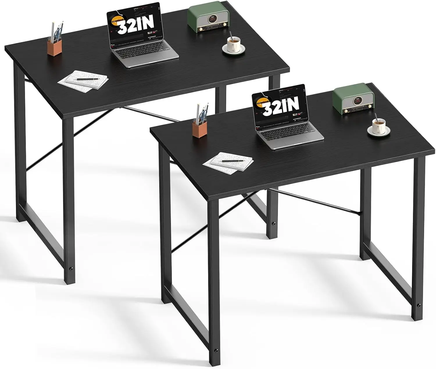 Computer Desk 32 Inch Small for Home Office, Modern Simple Study Work Table for Bedroom, X-Shaped Reinforcement, 2-Pack, Black
Computer Desk 32 Inch Small for Home Office, Modern Simple Study Work Table for Bedroom, X-Shaped Reinforcement, 2-Pack, Black