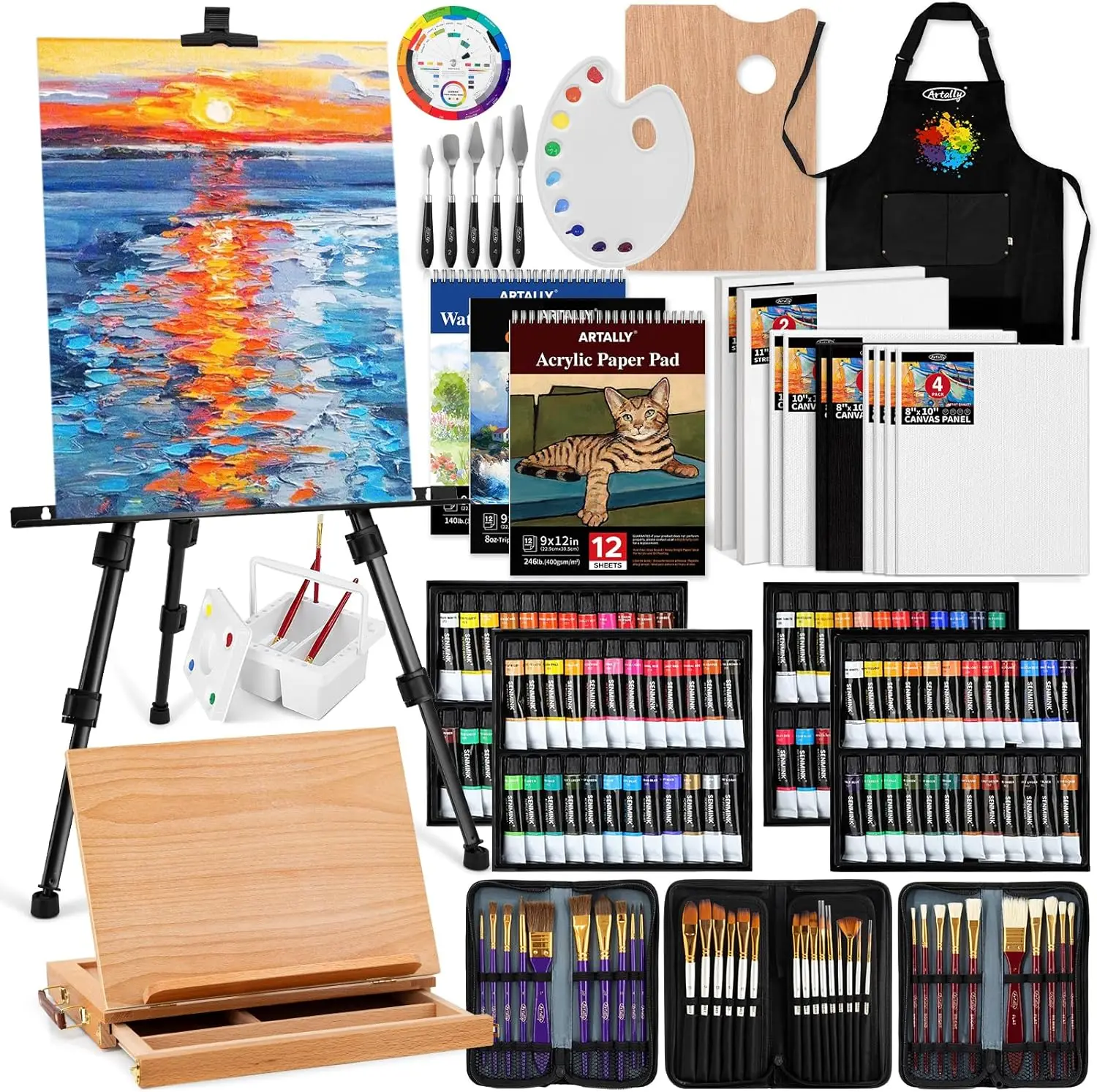 187Pcs Professional Art Painting Kit with Easel, 96 Acrylic Watercolor Oil Paint Set for Adults Artists Beginners
187Pcs Professional Art Painting Kit with Easel, 96 Acrylic Watercolor Oil Paint Set for Adults Artists Beginners