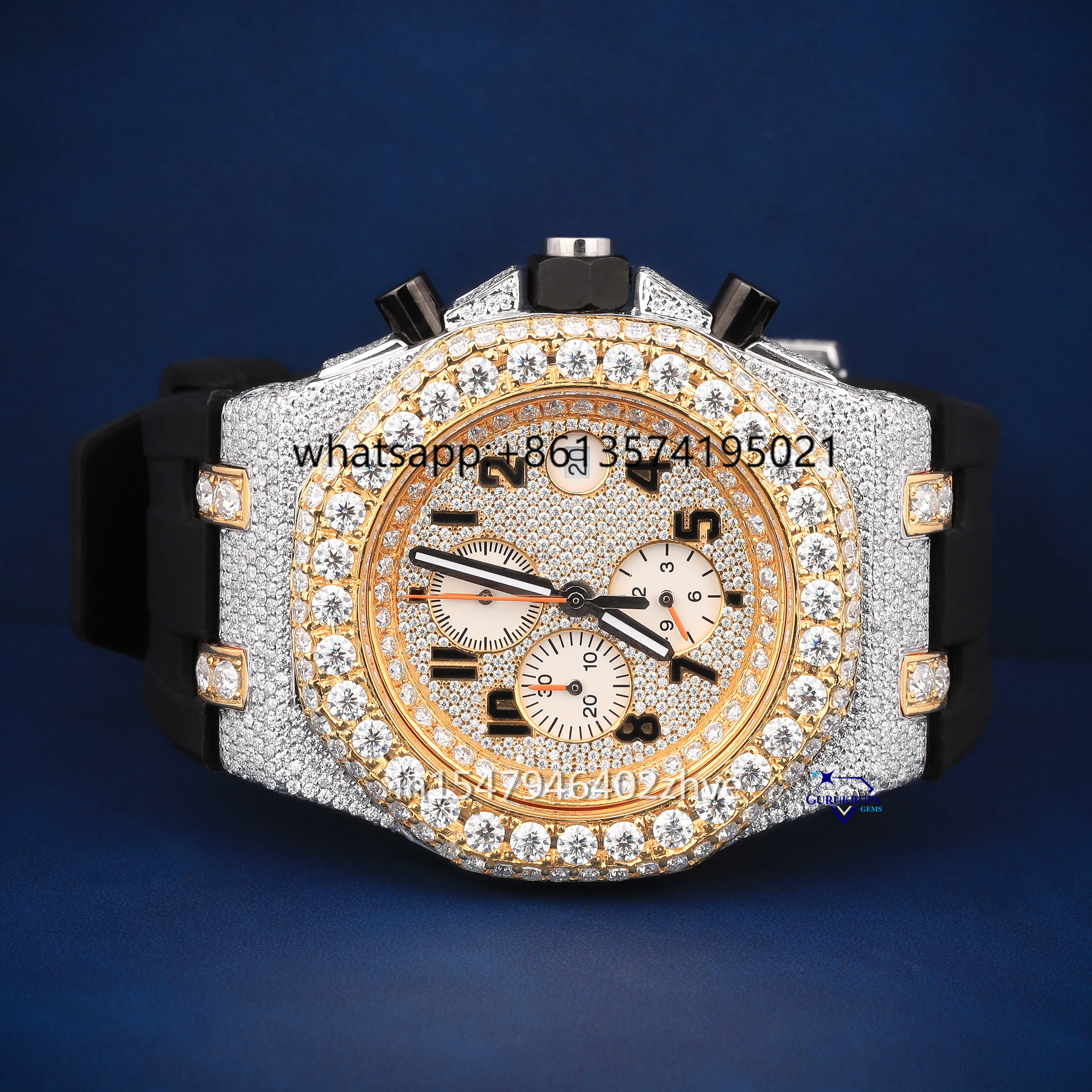 Personalized hip hop moissnaite diamond watch VVS clarity d color black rubber band chronograph luxury womens watch
Personalized hip hop moissnaite diamond watch VVS clarity d color black rubber band chronograph luxury womens watch
