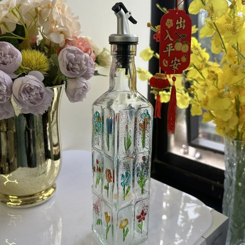 Retro Square Glass Bottle, Patterned Condiment Dispenser for Kitchen Oil Vinegar, Food Safe Sauce Container
Retro Square Glass Bottle, Patterned Condiment Dispenser for Kitchen Oil Vinegar, Food Safe Sauce Container