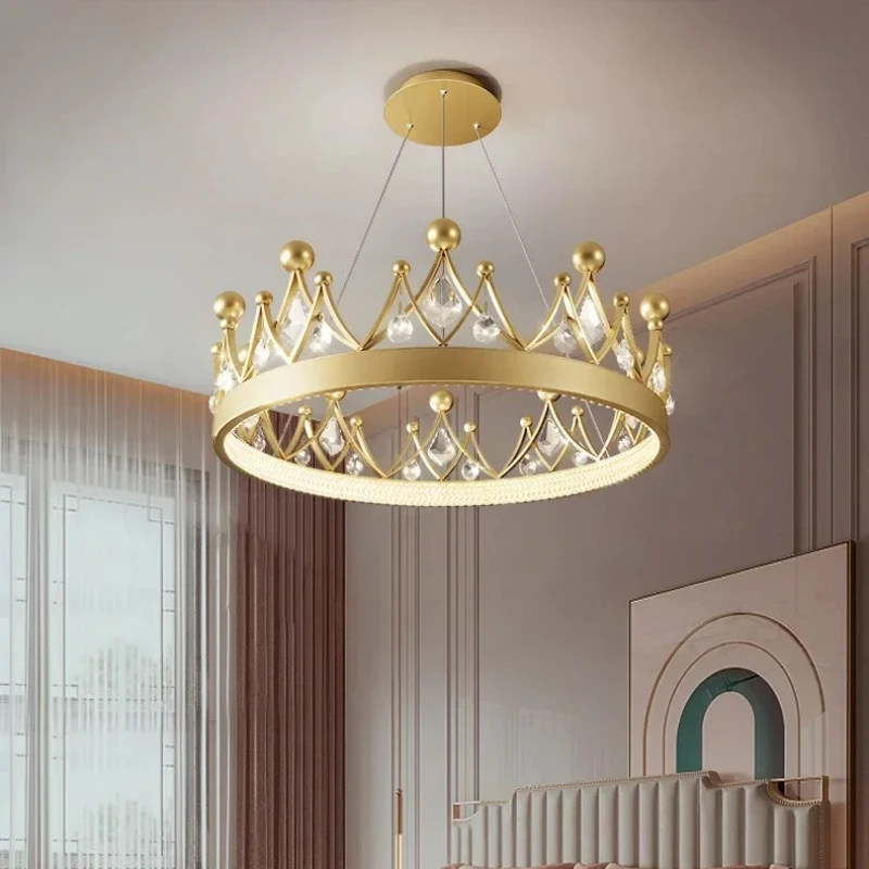 Creative Designer Crystal Crown Pendant Lights Luxury Princess Lamp Children's Room Bedroom Foyer LED Ceiling Chandelier Fixture
Creative Designer Crystal Crown Pendant Lights Luxury Princess Lamp Children's Room Bedroom Foyer LED Ceiling Chandelier Fixture