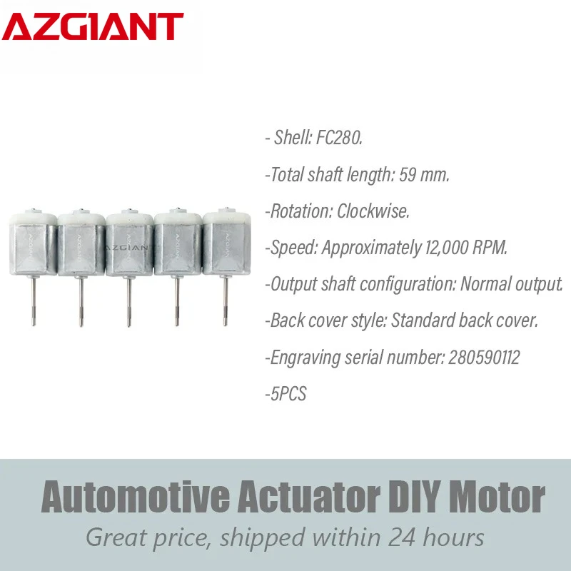 AZGIANT 1-5PCS O-Shaft FC280 12V DIY Motor for Car Trunk Locking Mirror Folding 12000 RPM 20,000 RPM.
AZGIANT 1-5PCS O-Shaft FC280 12V DIY Motor for Car Trunk Locking Mirror Folding 12000 RPM 20,000 RPM.