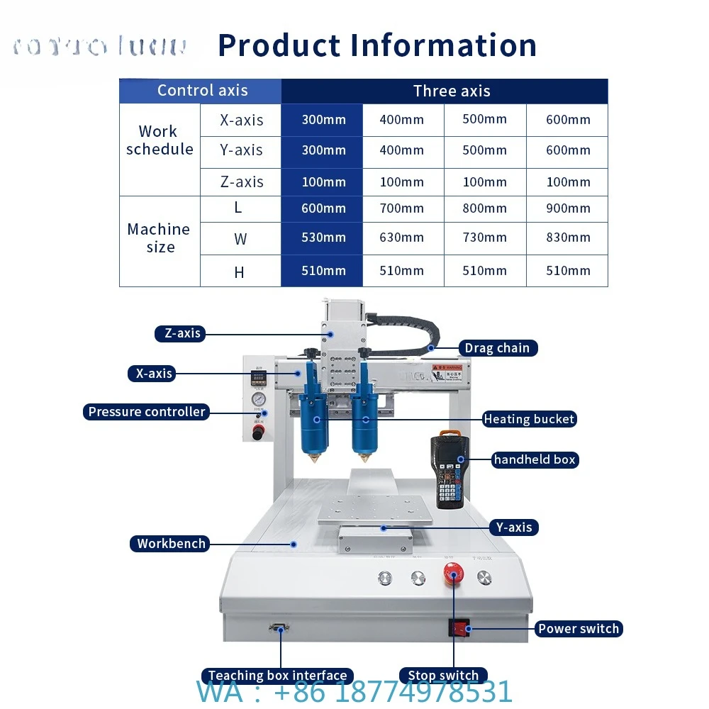 With Double Platform and Dual Platform Glue Dispenser Silicone ab Glue Liquid Hot Melt Glue Dispensing Machine
With Double Platform and Dual Platform Glue Dispenser Silicone ab Glue Liquid Hot Melt Glue Dispensing Machine