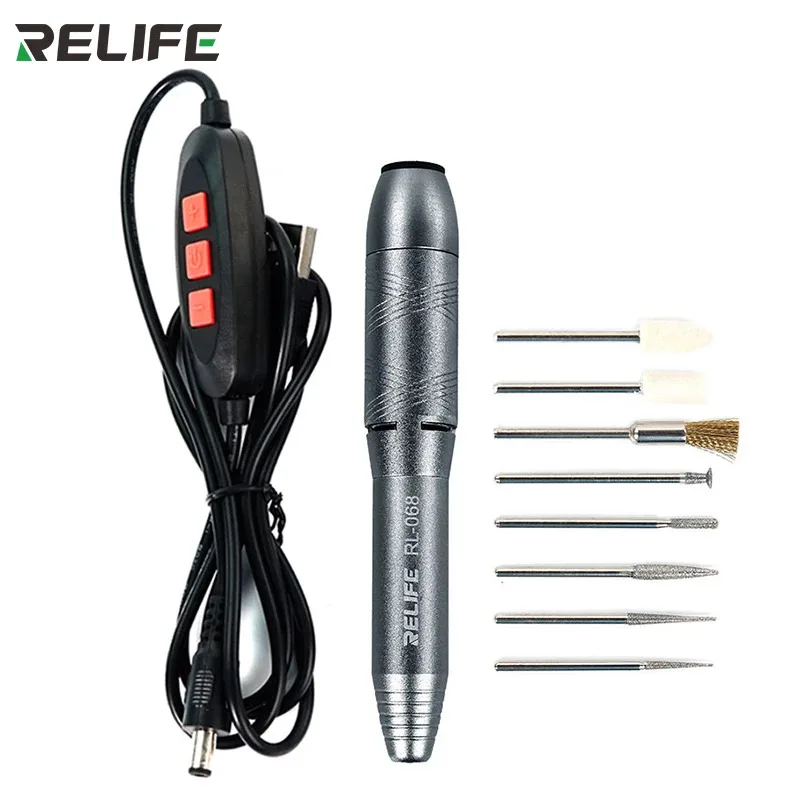 RELIFE RL-068 6-speed Power Adjustment Mini Polishing Pen for CPU and Motherboard Repair Screen Polishing with 8 Grinding Heads
RELIFE RL-068 6-speed Power Adjustment Mini Polishing Pen for CPU and Motherboard Repair Screen Polishing with 8 Grinding Heads