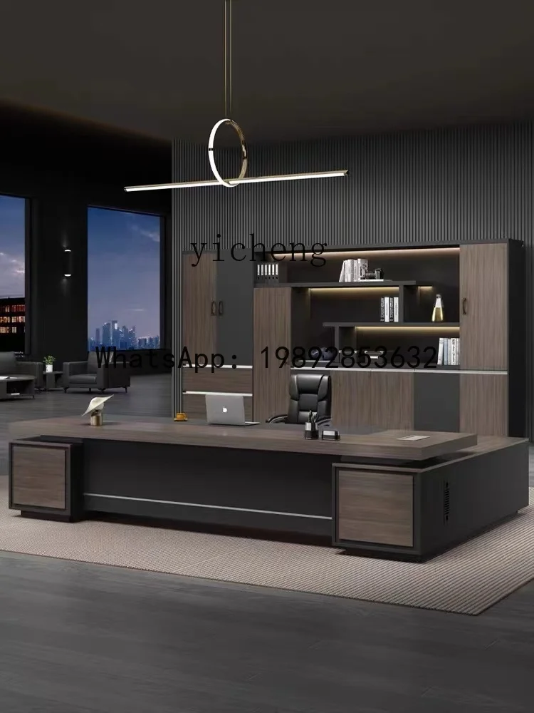 LYY boss desk office chair combination simple modern president desk large desk furniture
LYY boss desk office chair combination simple modern president desk large desk furniture