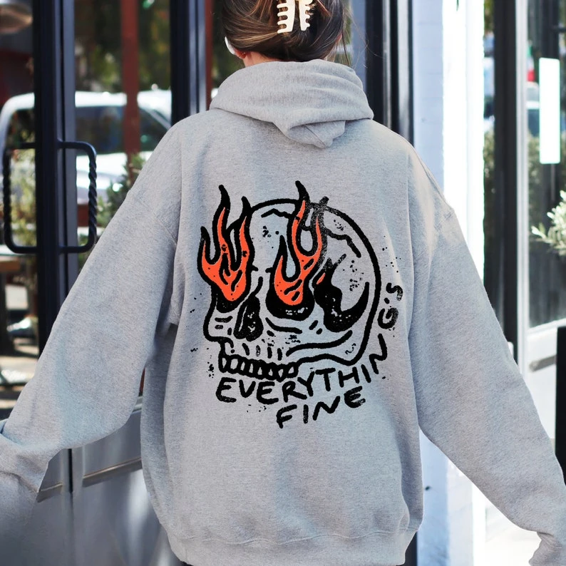Everything's Fine Hoodie Graphic Skull Unisex Shirt Retro Grunge Trendy Sweatshirt Skeleton Its Fine Harajuku Printed Hoodie
Everything's Fine Hoodie Graphic Skull Unisex Shirt Retro Grunge Trendy Sweatshirt Skeleton Its Fine Harajuku Printed Hoodie