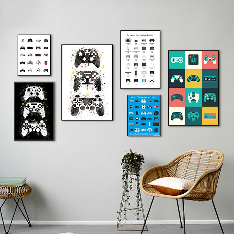 Classic Retro Video Game Controller Poster Print Handheld Game Console Canvas Painting Wall Art Pictures for Room Home Decor
Classic Retro Video Game Controller Poster Print Handheld Game Console Canvas Painting Wall Art Pictures for Room Home Decor