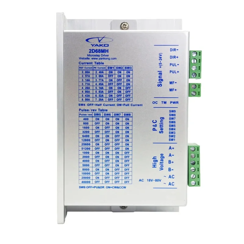 Фланцевый двигатель NEMA34, YAKO, 32-битный цифровой сигнал, 2D68MH, двухфазный шаговый драйвер, 18-80 В постоянного тока
Фланцевый двигатель NEMA34, YAKO, 32-битный цифровой сигнал, 2D68MH, двухфазный шаговый драйвер, 18-80 В постоянного тока