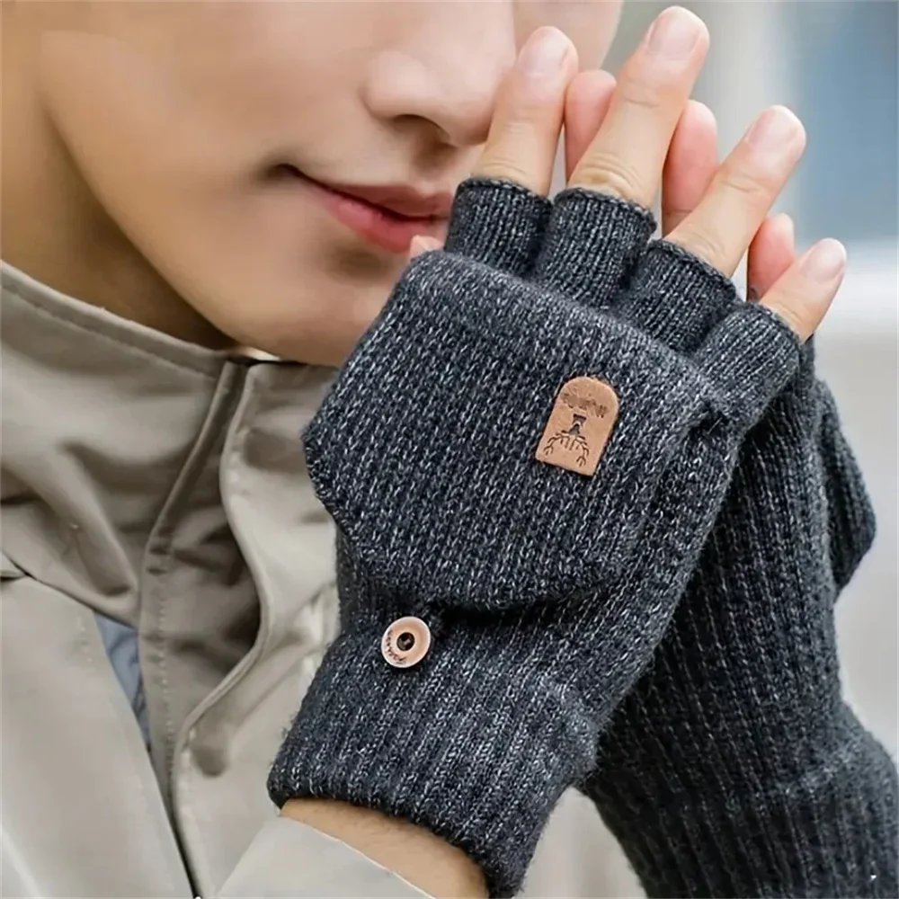 Men Women Winter Gloves Half Finger Open Flip Design Flap Warm Gloves Knitted Thickened Windproof Hand Cover Gifts Outdoor
Men Women Winter Gloves Half Finger Open Flip Design Flap Warm Gloves Knitted Thickened Windproof Hand Cover Gifts Outdoor