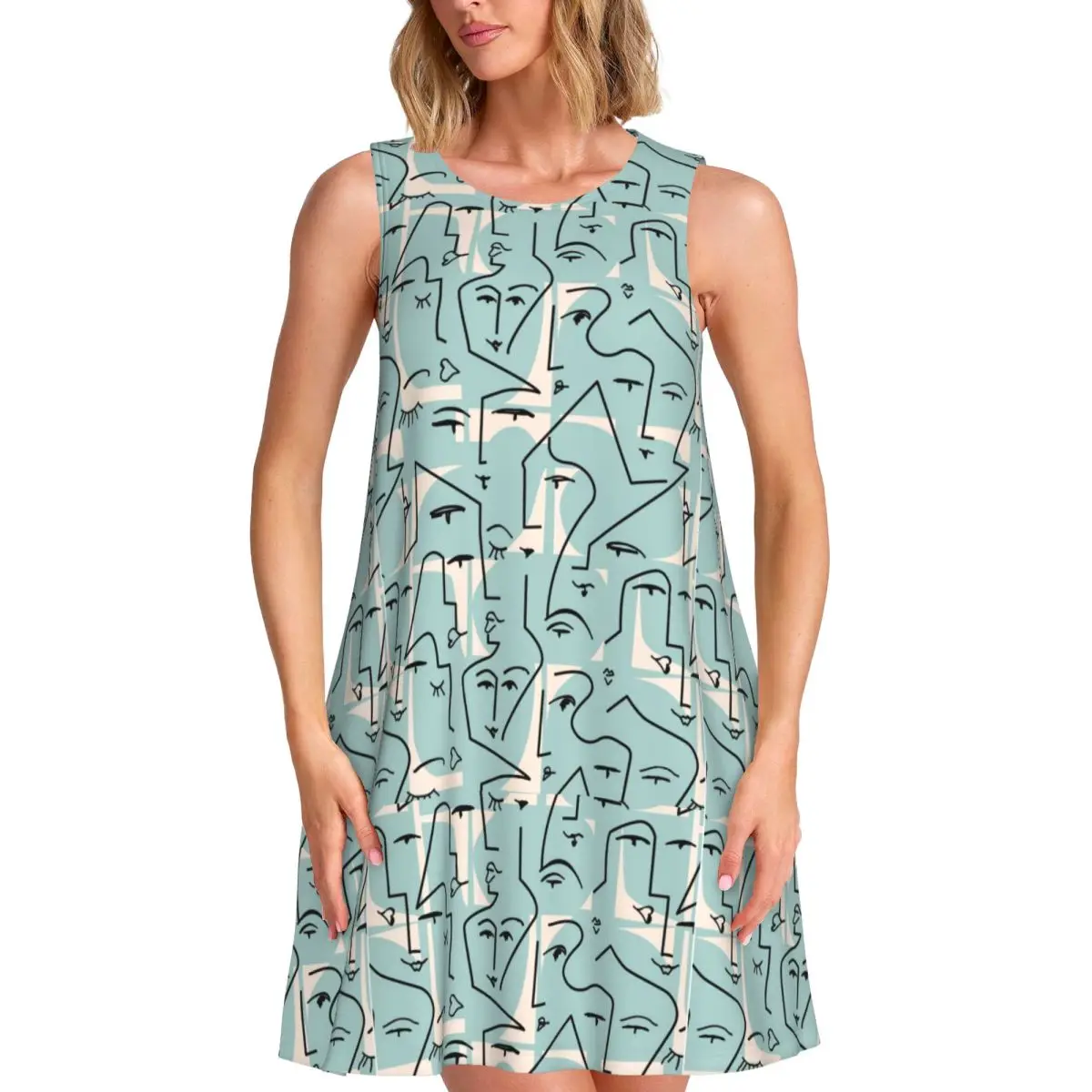 Женское платье без рукавов с абстрактным принтом лица на заказ для путешествий, пляжное повседневное платье без рукавов
Женское платье без рукавов с абстрактным принтом лица на заказ для путешествий, пляжное повседневное платье без рукавов