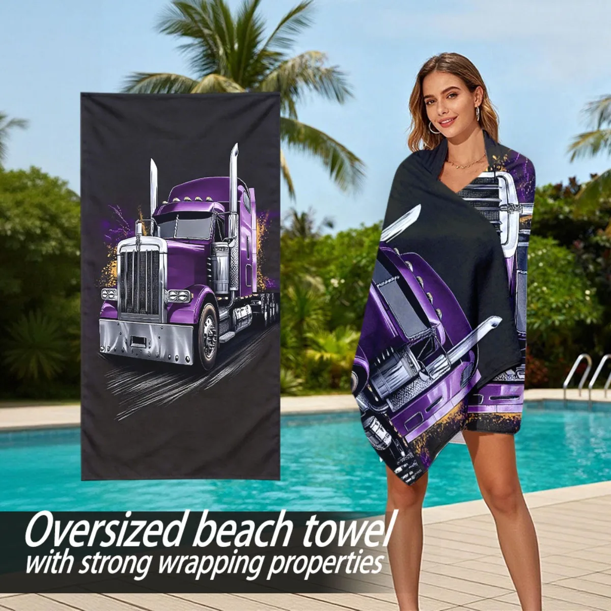 American heavy-duty long-head truck polyester microfiber beach towel is highly absorbent suitable for swimming and beach outings
American heavy-duty long-head truck polyester microfiber beach towel is highly absorbent suitable for swimming and beach outings