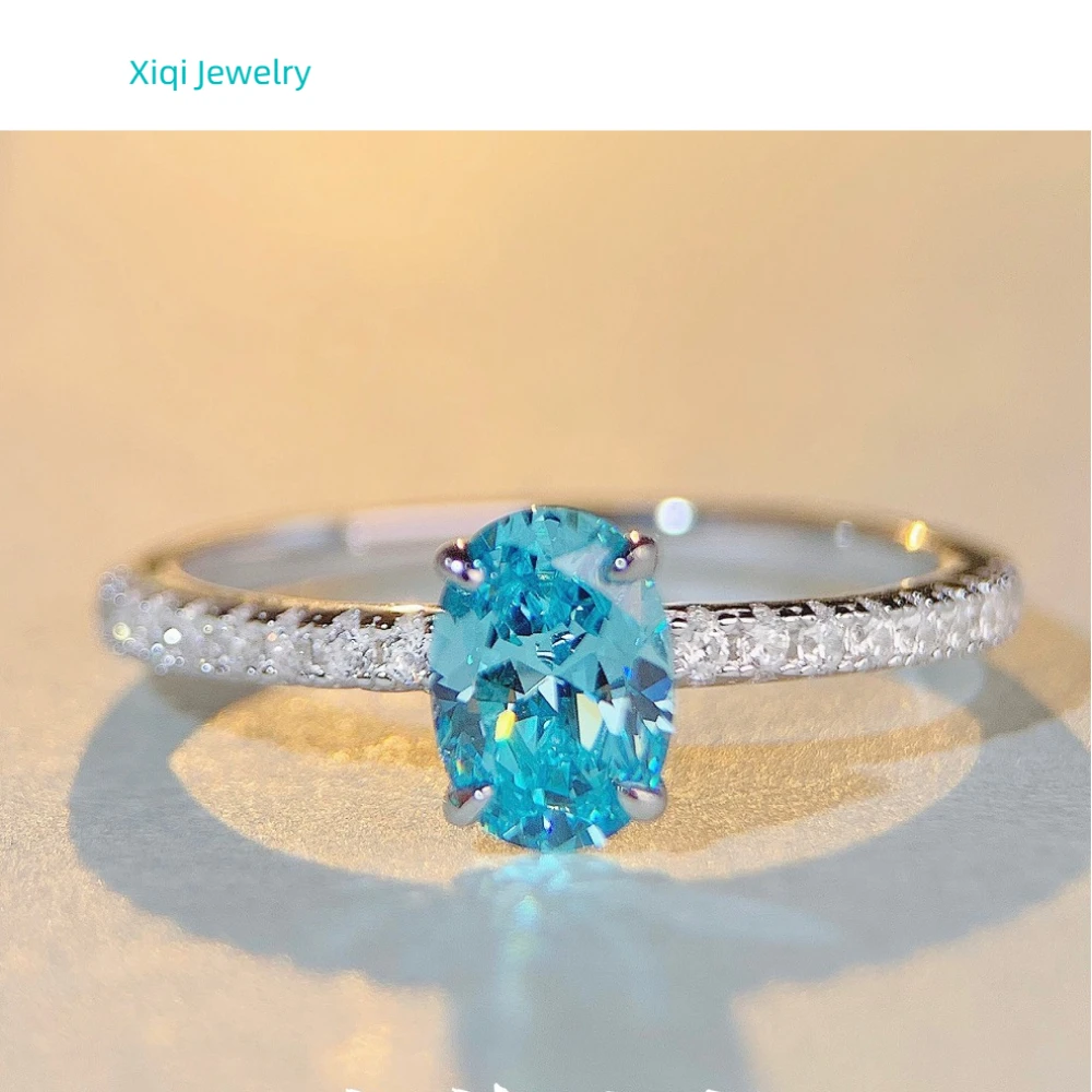 Xiqi Jewelry s925 Sterling Silver 6*8mm Aquamarine Lab Diamond Zircon High Carbon Diamond Women's Ring Ring Minimalist Style Gif
Xiqi Jewelry s925 Sterling Silver 6*8mm Aquamarine Lab Diamond Zircon High Carbon Diamond Women's Ring Ring Minimalist Style Gif