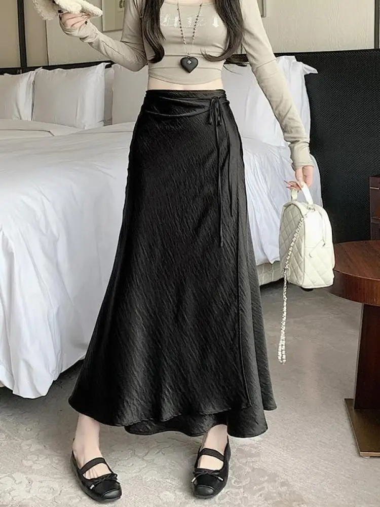 French Fashion Solid High Waist Lace-up Long Skirts 2025 Spring Summer Women Vacation Pleated Fishtail Skirt Simplicity Popular
French Fashion Solid High Waist Lace-up Long Skirts 2025 Spring Summer Women Vacation Pleated Fishtail Skirt Simplicity Popular