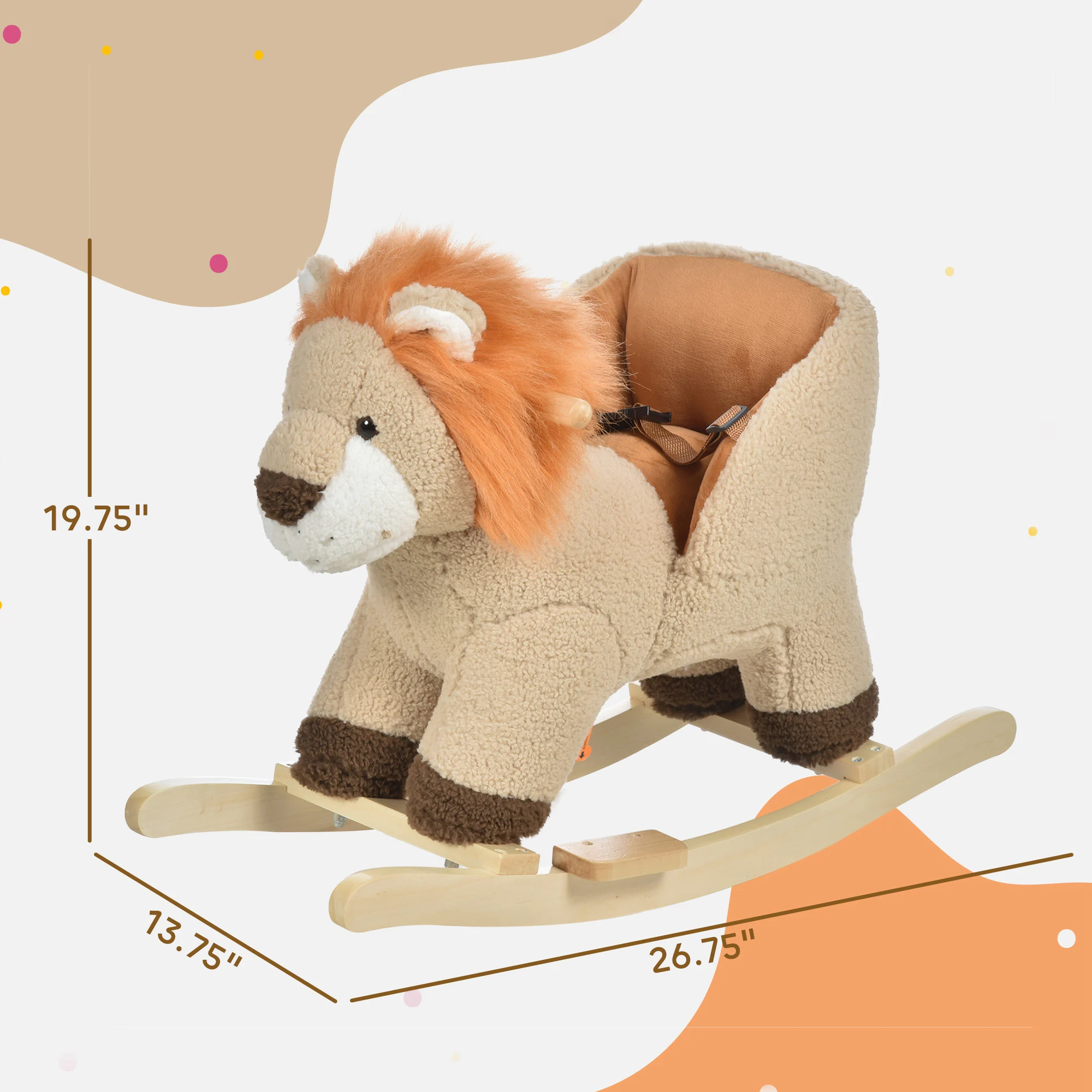 Plush Lion Rocking Horse with Roaring Sound Safety Seat Belt Wooden Base 88LBS for Toddlers 18 To 36 Months
Plush Lion Rocking Horse with Roaring Sound Safety Seat Belt Wooden Base 88LBS for Toddlers 18 To 36 Months