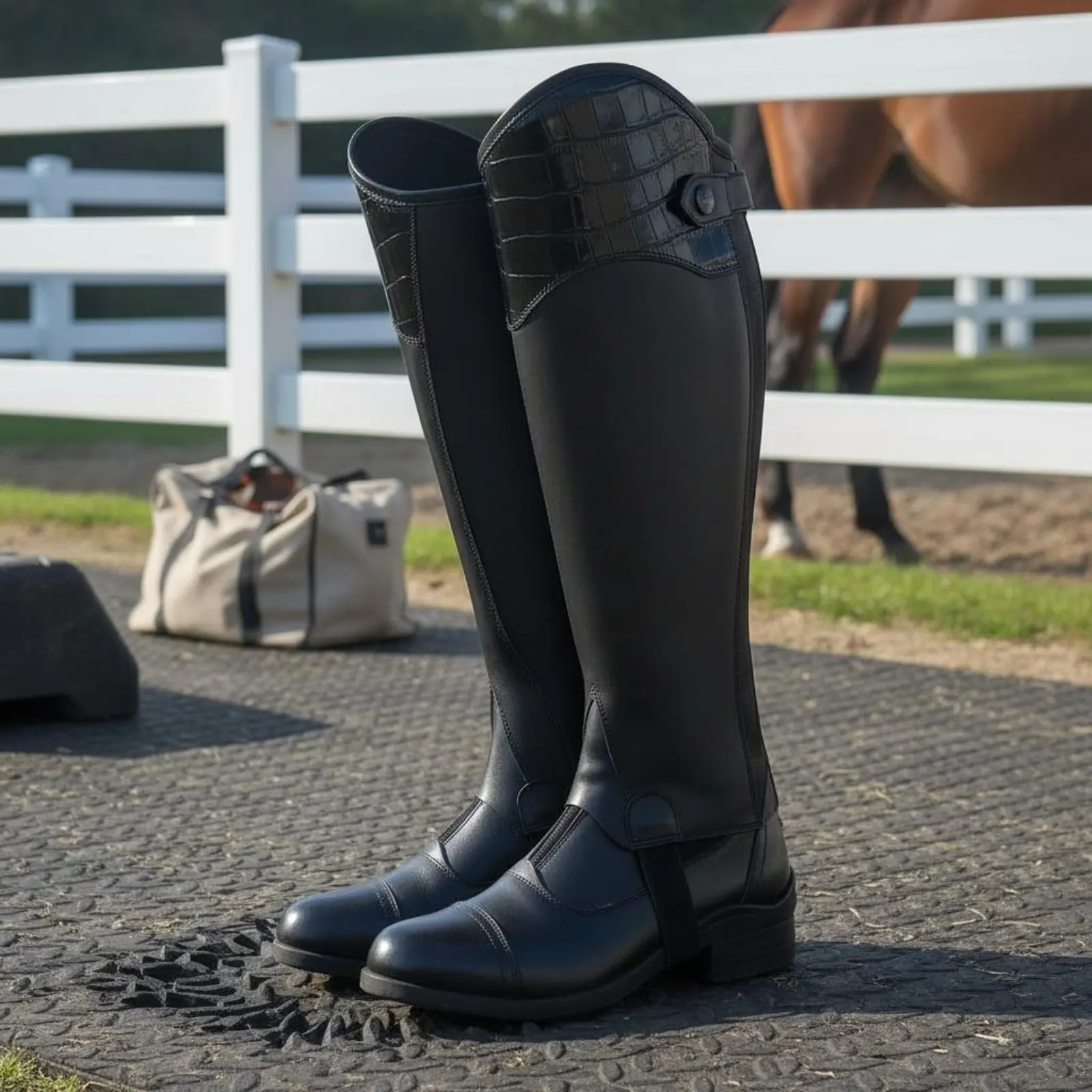 Leather Half Leg Guards Elastic Panel Equestrian Half Leg Guards Riding Gaiters Long-Lasting Equestrian Leg Guards Safeguarding
Leather Half Leg Guards Elastic Panel Equestrian Half Leg Guards Riding Gaiters Long-Lasting Equestrian Leg Guards Safeguarding