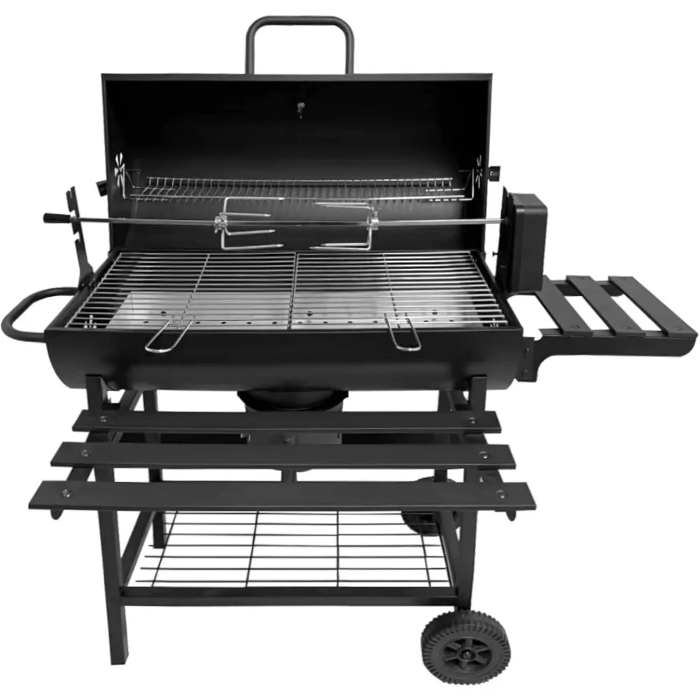 28-Inch Charcoal Grill , Bottom Storage Shelf,with automatic rotating grill, BBQ in all directions Pull-out Ash Tray
28-Inch Charcoal Grill , Bottom Storage Shelf,with automatic rotating grill, BBQ in all directions Pull-out Ash Tray
