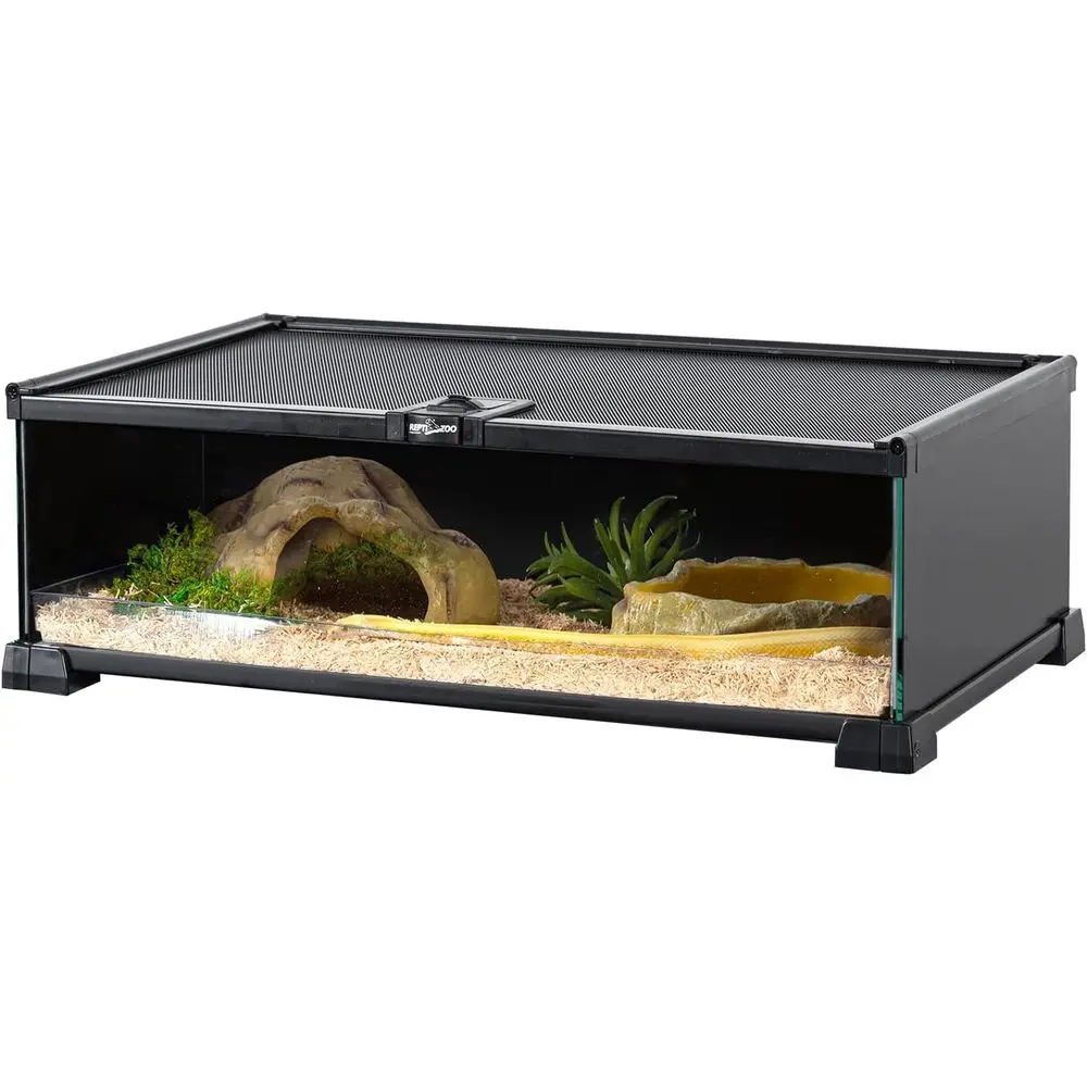REPTIZOO Small Reptile Tank 20" x 12" x 6" Glass Reptile Terrarium with Top eeding Habitat or Snake
REPTIZOO Small Reptile Tank 20" x 12" x 6" Glass Reptile Terrarium with Top eeding Habitat or Snake