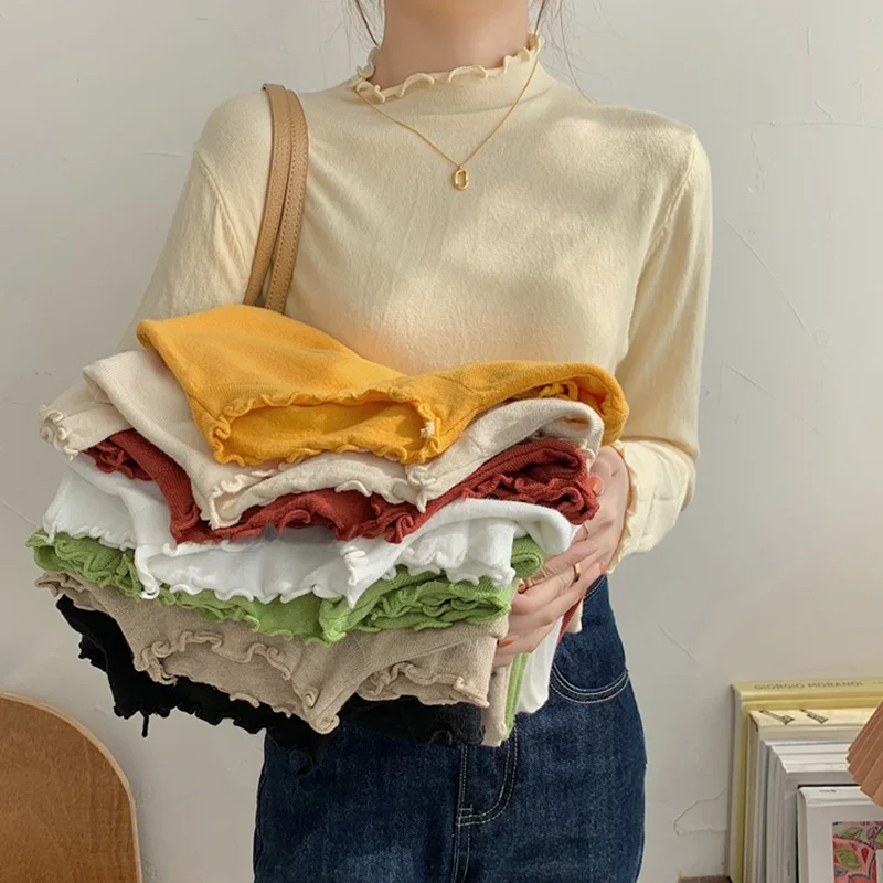 Стильная осенне-зимняя приталенная женская базовая кофта с длинным рукавом и высоким воротником в корейском стиле
Стильная осенне-зимняя приталенная женская базовая кофта с длинным рукавом и высоким воротником в корейском стиле