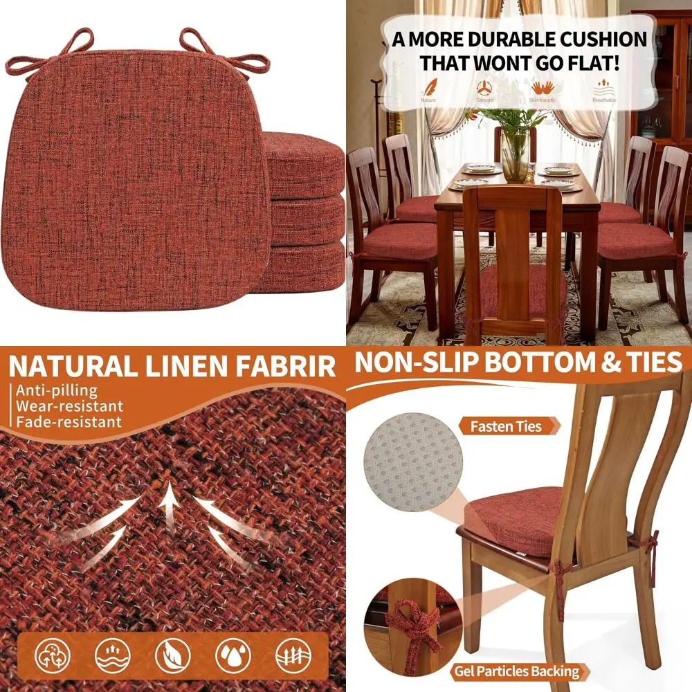 Набор из 4 красных подушек для обеденных стульев толщиной 16,5 x 16, стяжками для кухонных сидений, U-образные нескользящие пенопластовые подушечки
Набор из 4 красных подушек для обеденных стульев толщиной 16,5 x 16, стяжками для кухонных сидений, U-образные нескользящие пенопластовые подушечки