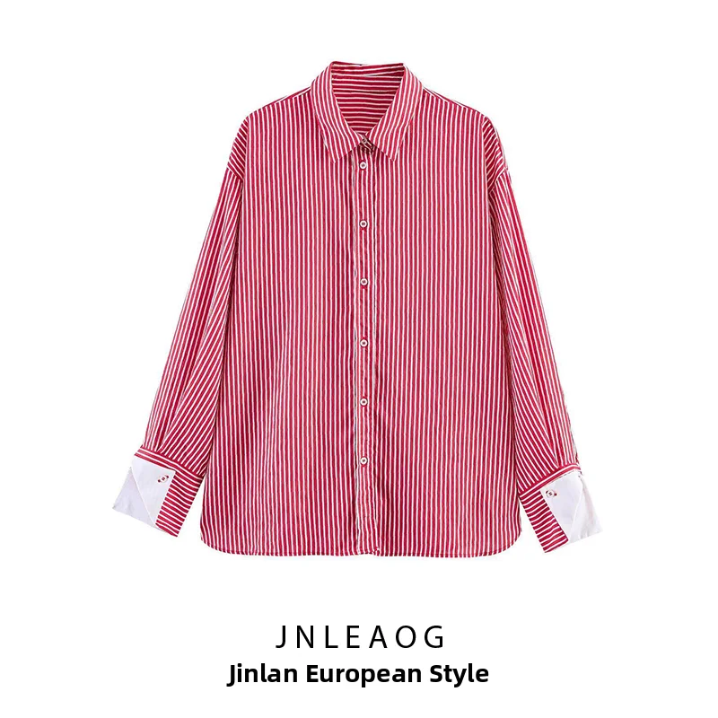 JNLEAOG Summer New Women's Fashion Stripe Patchwork Sleeve Cap Shirt Polyester Long Sleeve Regular Fit Flared Cuff Polyester ...
JNLEAOG Summer New Women's Fashion Stripe Patchwork Sleeve Cap Shirt Polyester Long Sleeve Regular Fit Flared Cuff Polyester ...