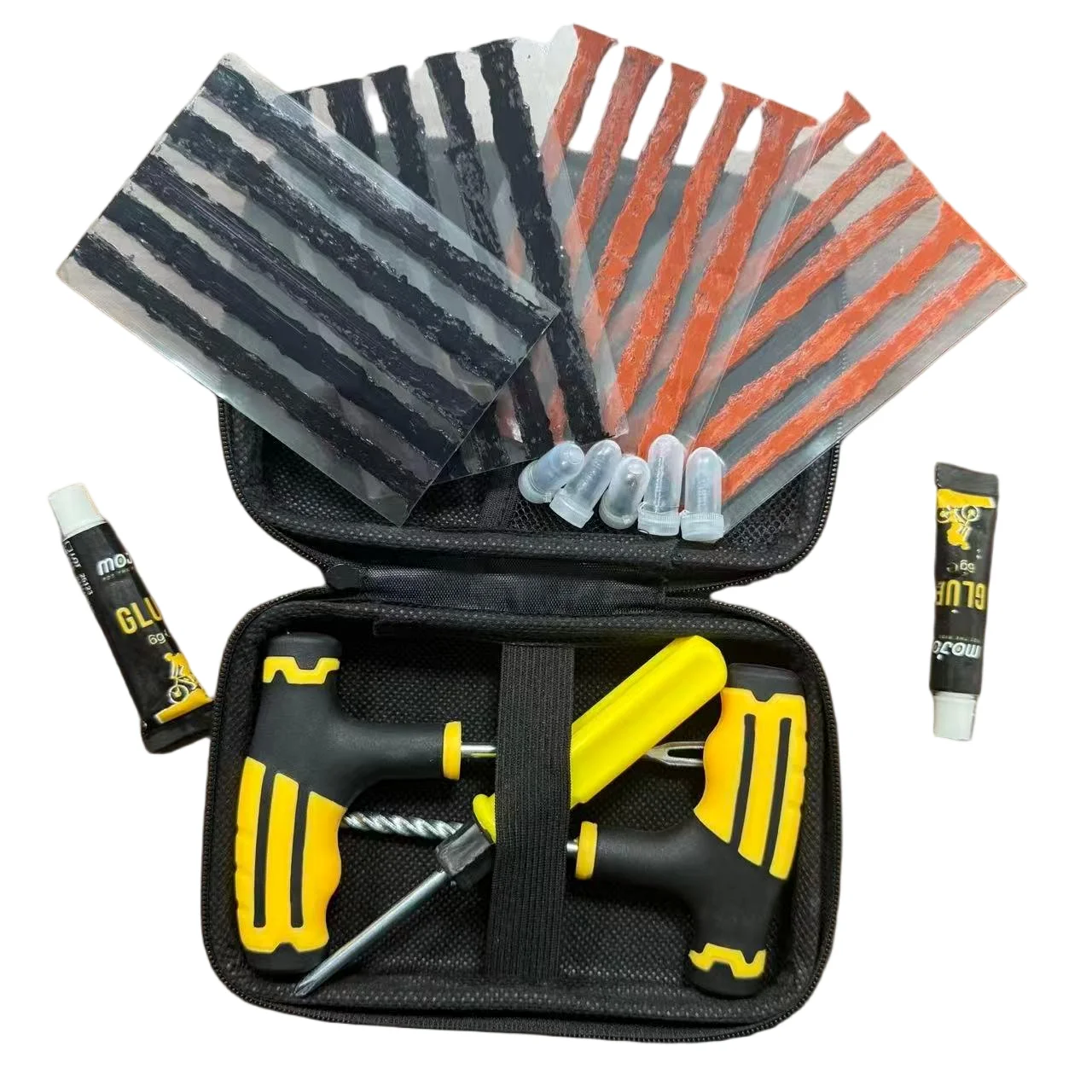 Professional Heavy Duty Universal Tubeless Tire Repair Kit Emergency Puncture Fix Rubber Strips for Car Motorcycle SUV ATV Truck
Professional Heavy Duty Universal Tubeless Tire Repair Kit Emergency Puncture Fix Rubber Strips for Car Motorcycle SUV ATV Truck