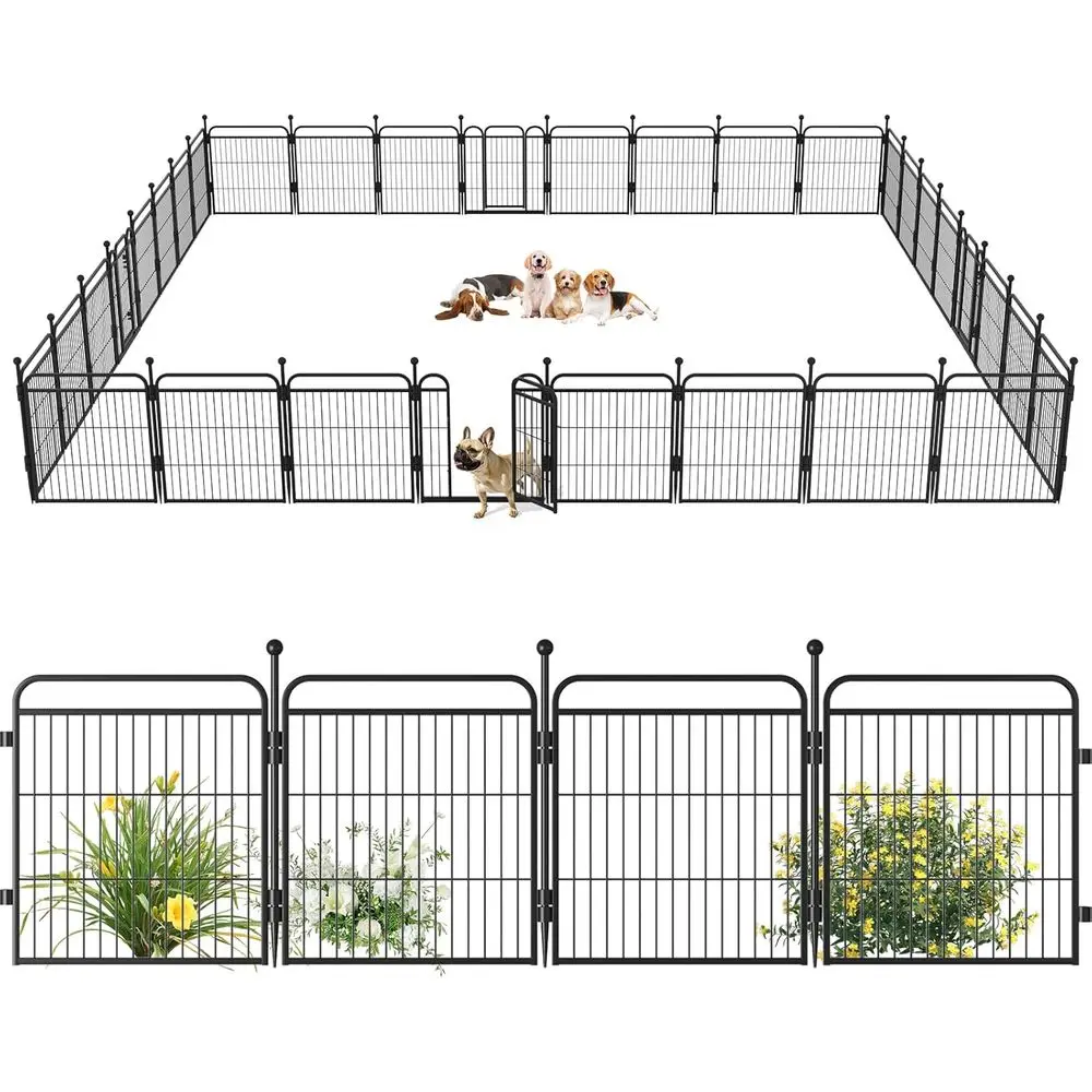 24 Tall 32-Panel Dog Exercise Pen for Outdoor/Indoor Use, Suitable for Small to Large Dogs, with Automatic Locking Pet Play Yard
24 Tall 32-Panel Dog Exercise Pen for Outdoor/Indoor Use, Suitable for Small to Large Dogs, with Automatic Locking Pet Play Yard