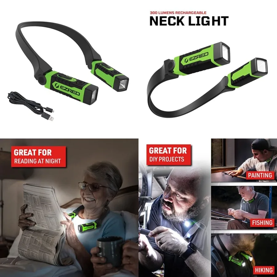Anywear Rechargeable Neck Light for Hands-Free Lighting - NK15-GR, Perfect Light for Mechanics, Camping, Hunting, DIY Projects,
Anywear Rechargeable Neck Light for Hands-Free Lighting - NK15-GR, Perfect Light for Mechanics, Camping, Hunting, DIY Projects,