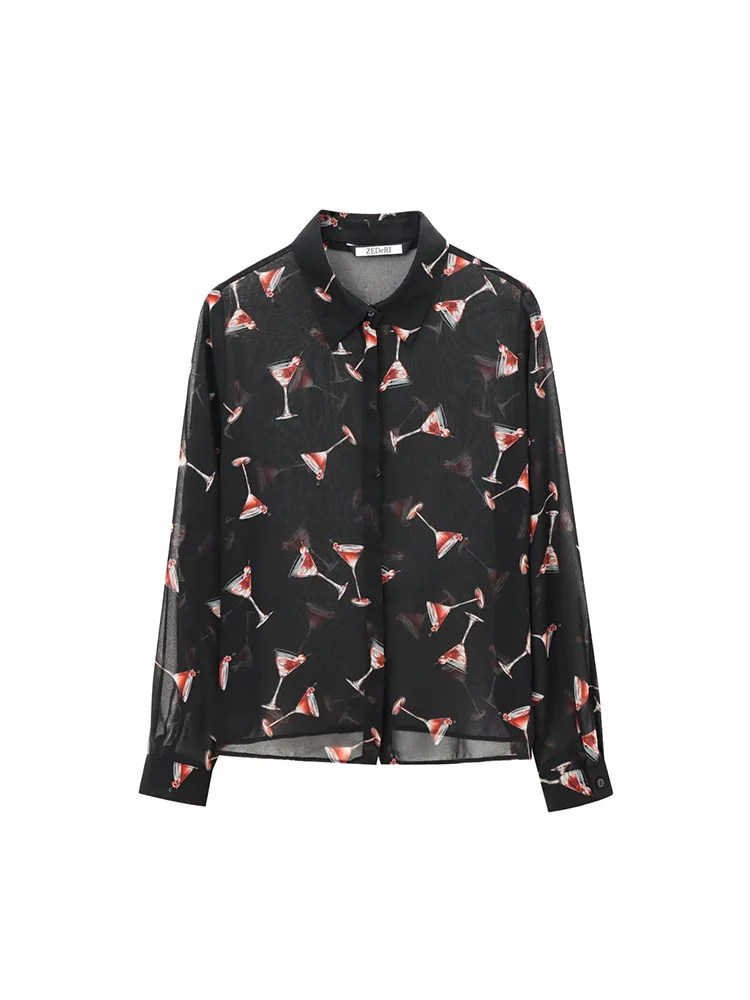 2024 autumn and winter new European and American style women's clothing translucent printed long-sleeved lapel shirt women
2024 autumn and winter new European and American style women's clothing translucent printed long-sleeved lapel shirt women