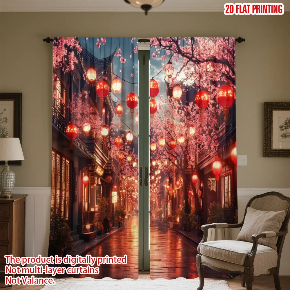 2D flat printing 2pcs Curtains Chinese Festival Night Digital Printed Polyester Drapes Festive Holiday for New Year Celebrations
2D flat printing 2pcs Curtains Chinese Festival Night Digital Printed Polyester Drapes Festive Holiday for New Year Celebrations