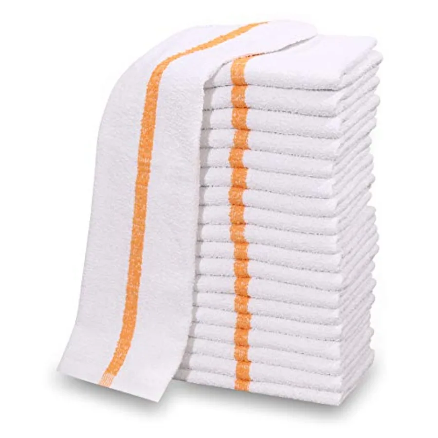 60 PC New Cotton Blend White Restaurant Bar Mops Kitchen Towels 5 Dozen Gold Stripe
60 PC New Cotton Blend White Restaurant Bar Mops Kitchen Towels 5 Dozen Gold Stripe