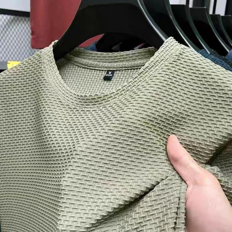 Summer High-End Men's Mesh Eye T-Shirt Luxury Round Neck Short Sleeved Solid Color Thin Cut Hollow Breathable Men's Clothing
Summer High-End Men's Mesh Eye T-Shirt Luxury Round Neck Short Sleeved Solid Color Thin Cut Hollow Breathable Men's Clothing