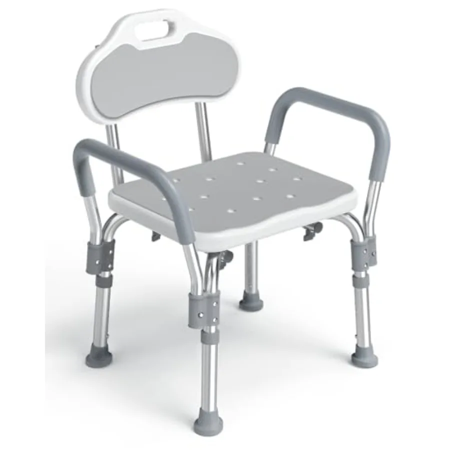 Shower Chair for Elderly and Disabled with Arms, Heavy Duty Adjustable Height Bath Seat for Inside Shower or Tub, Slip Resistan
Shower Chair for Elderly and Disabled with Arms, Heavy Duty Adjustable Height Bath Seat for Inside Shower or Tub, Slip Resistan